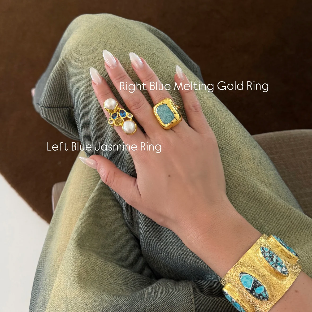 Left Blue Jasmine Ring - Image 2