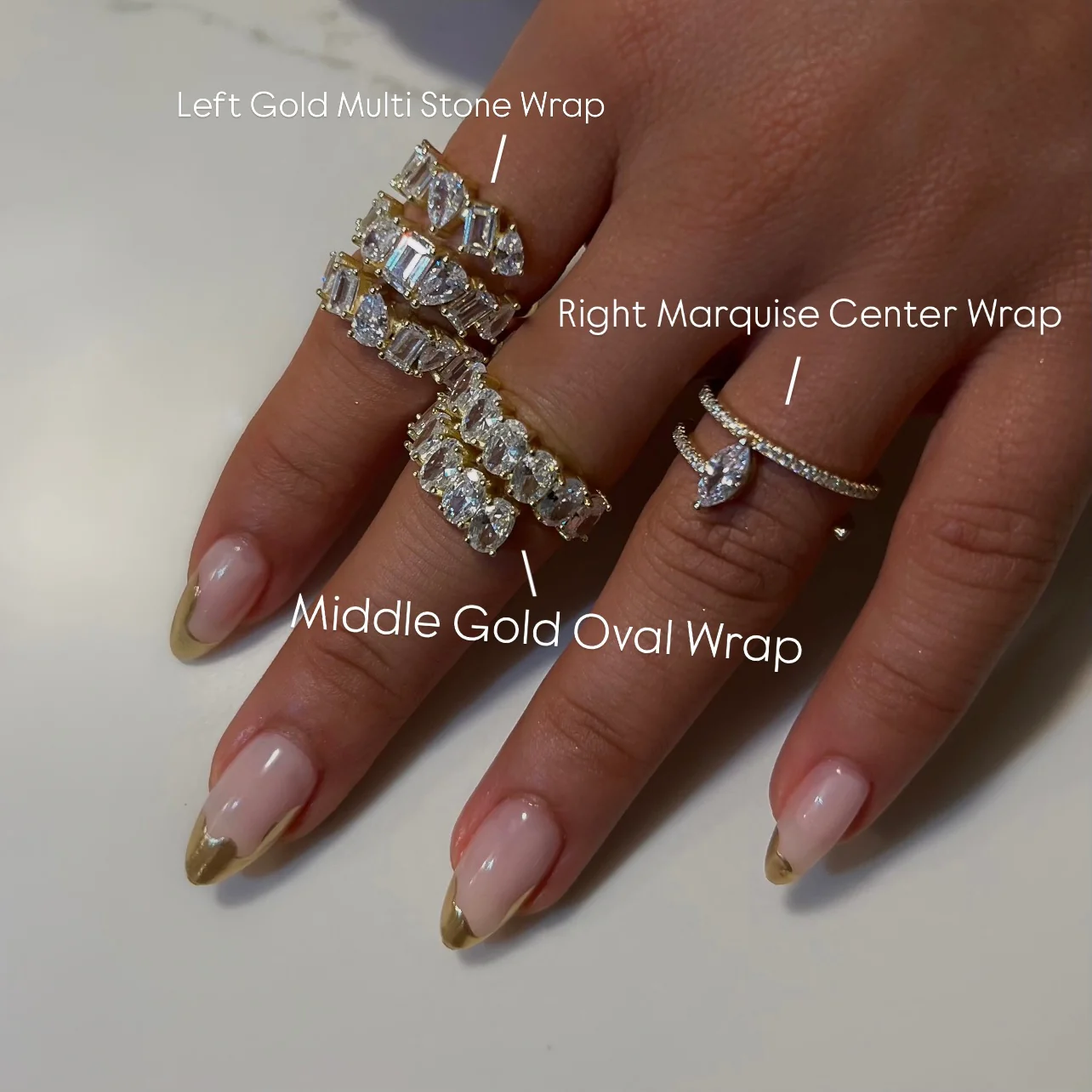 Left Gold Multi Stone Wrap - Image 2