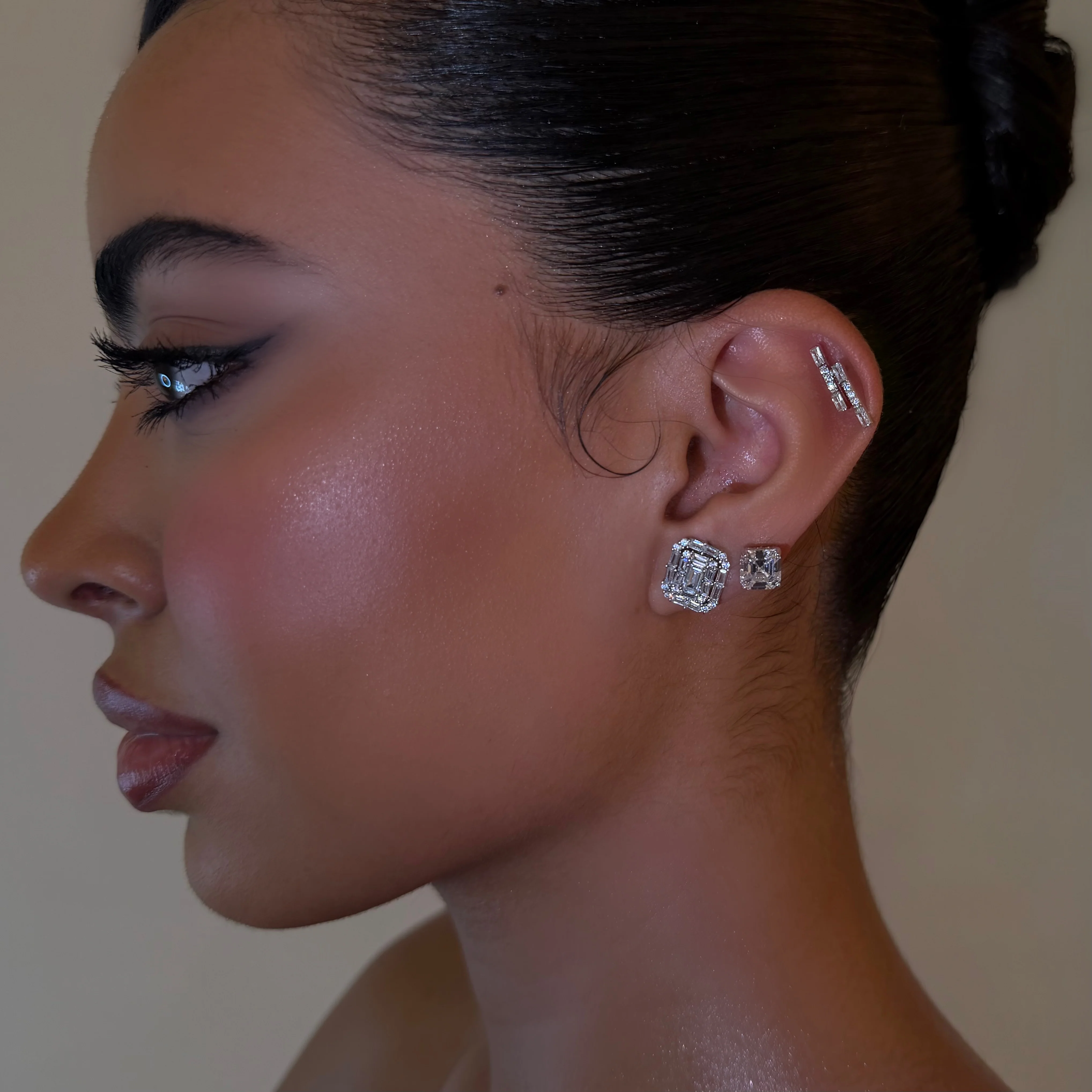 Left Large Baguette Stud