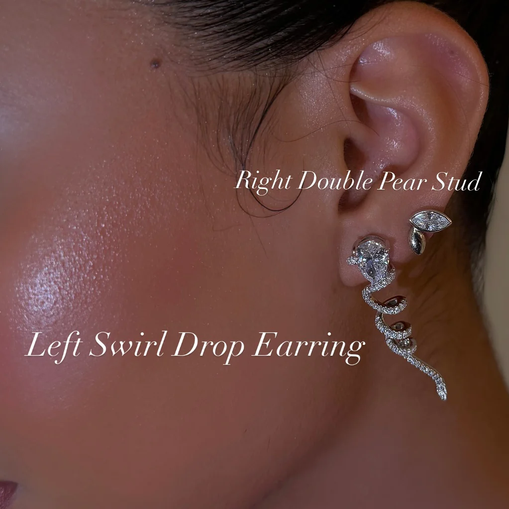 Left Swirl Drop Earring - Image 2