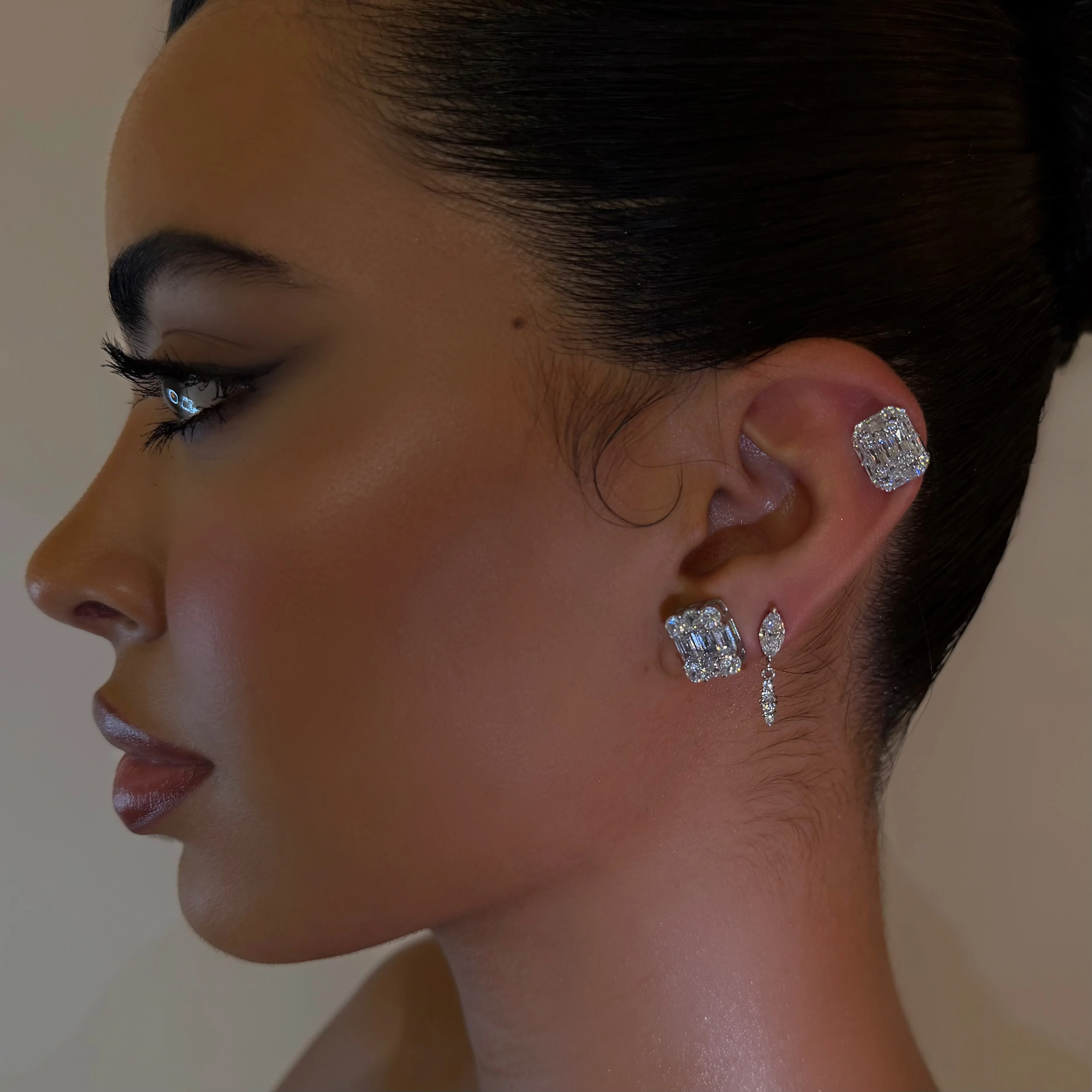 Left Thick Baguette Stud