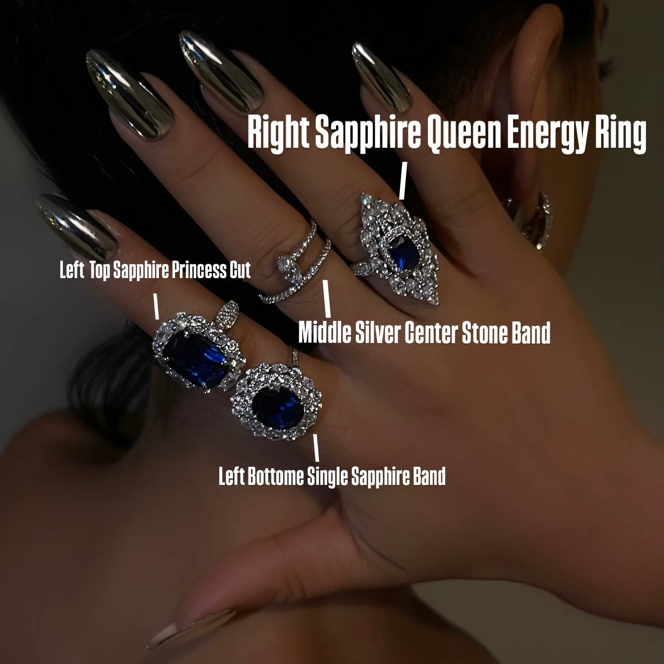 Left Top Sapphire Princess Cut - Image 2