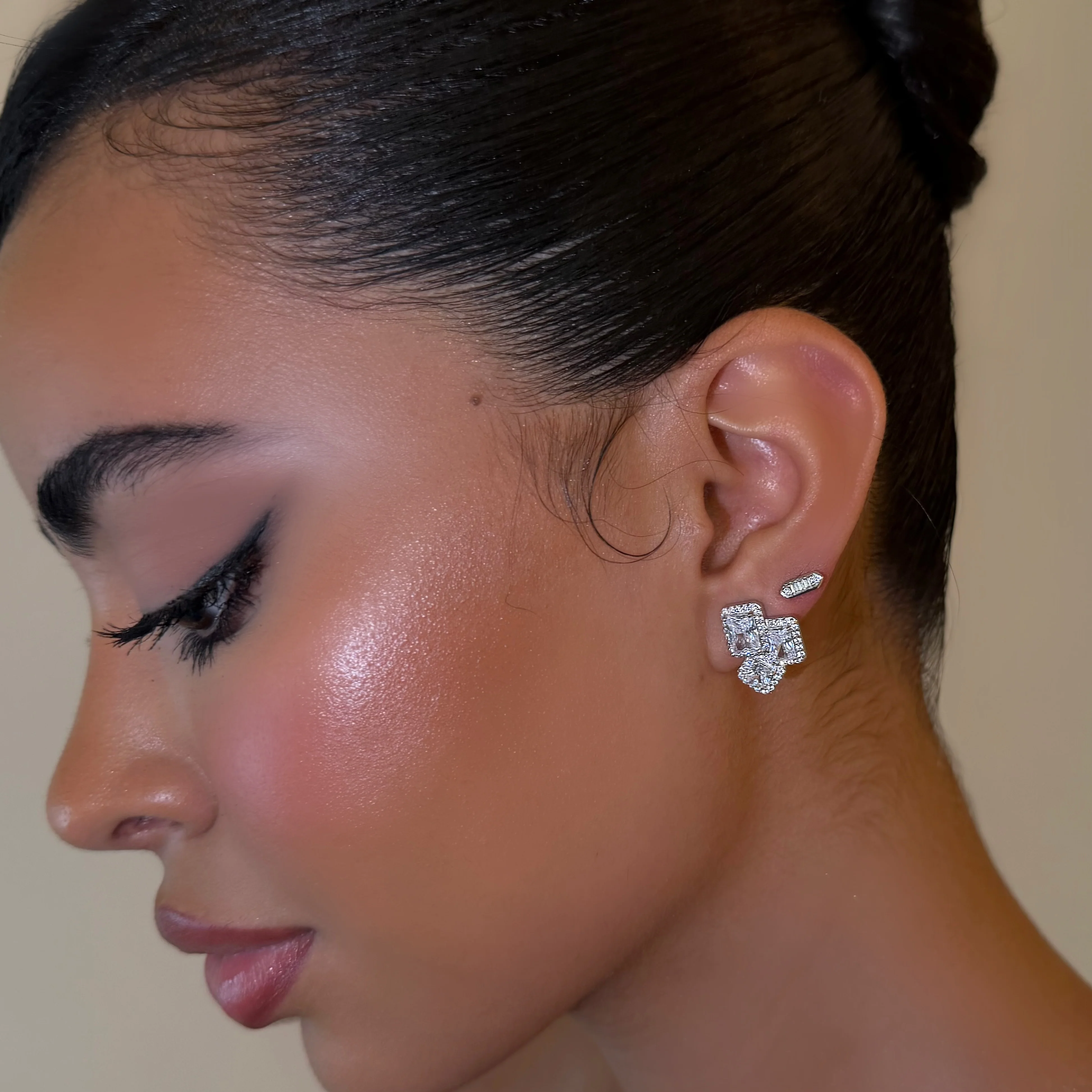 Left Triple Square Stud