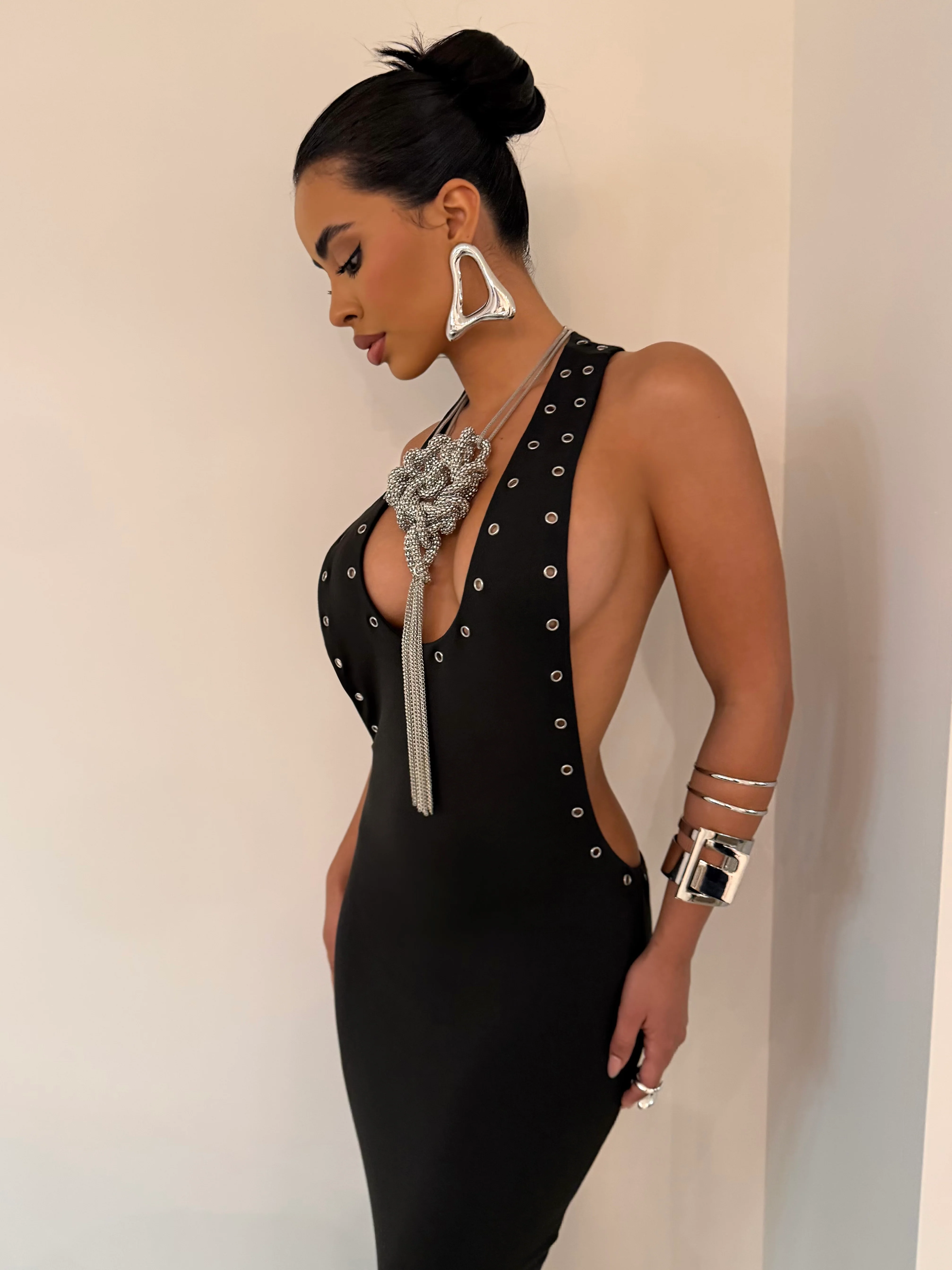 Maxi Stud Low Back Dress - Image 2