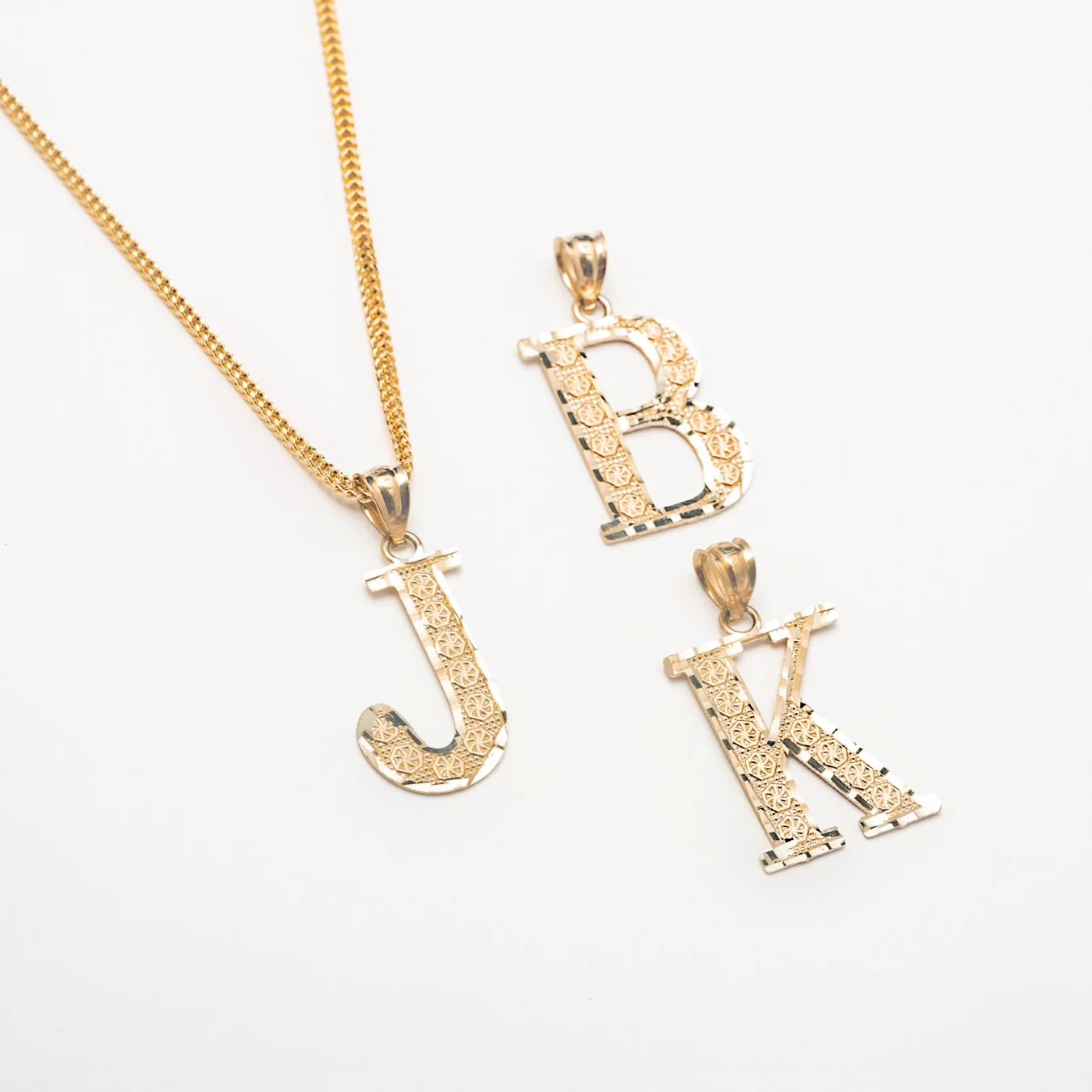 Medium Vintage 10K Solid Gold Initial Necklace