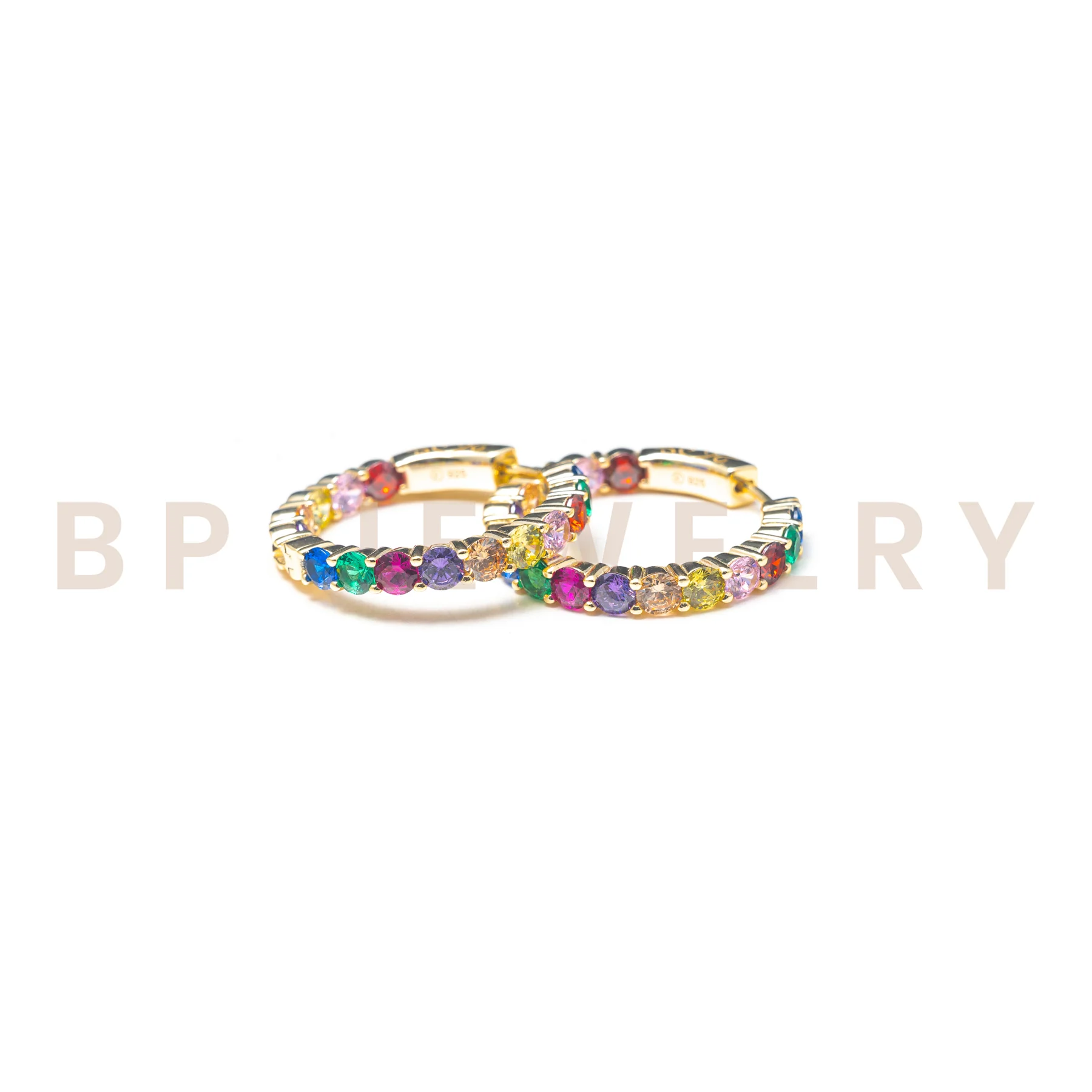 Mini Gold Rainbow Hoops