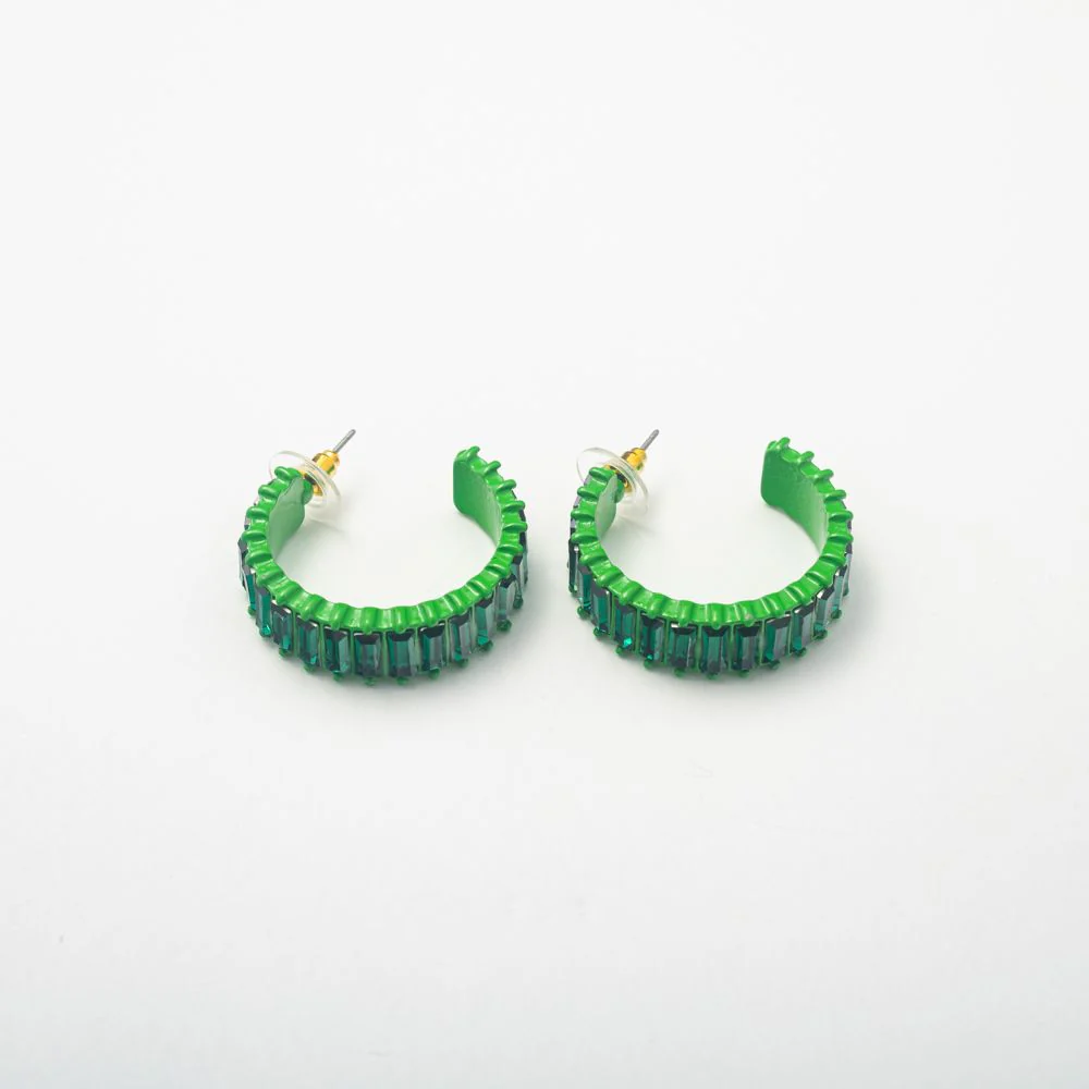 Mini Green Disco Hoops