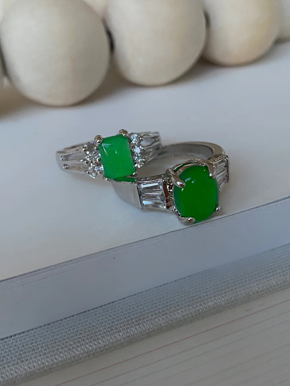 Mini Jade Stone Energy Rings