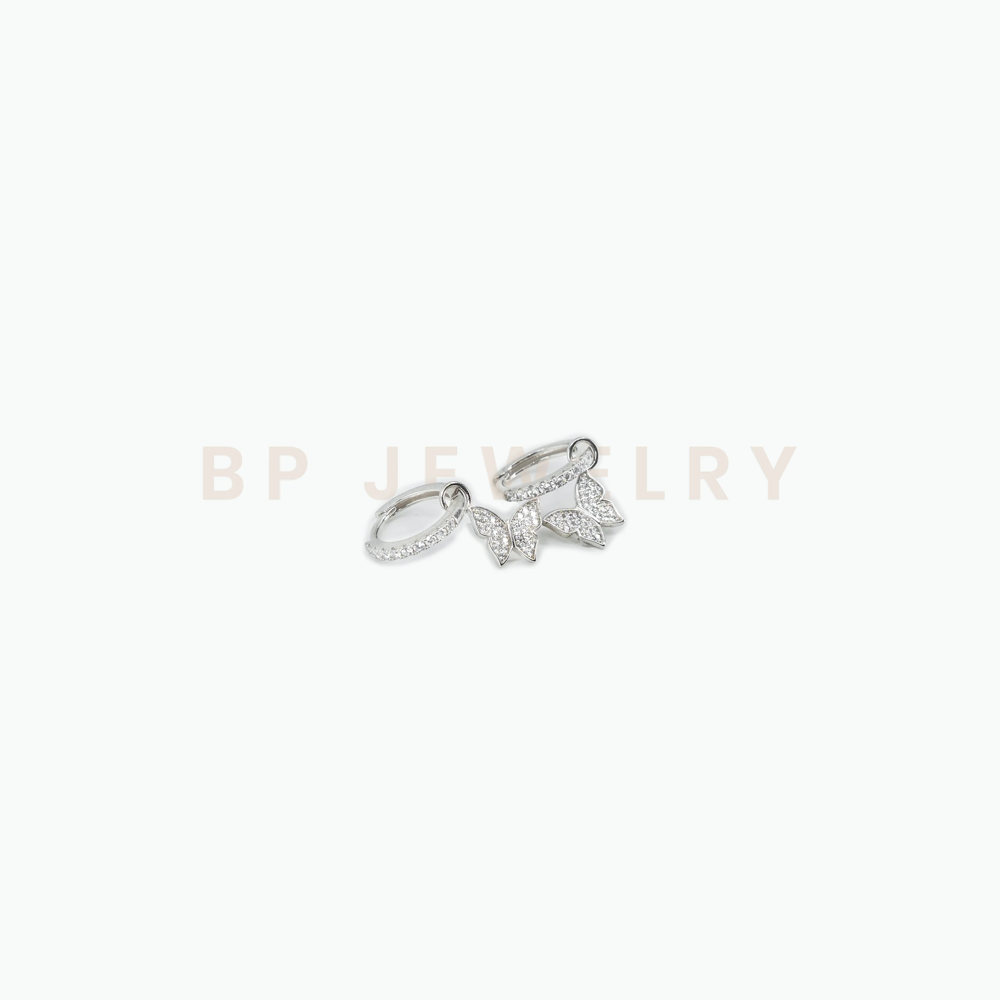 Mini Silver Butterfly Hoops