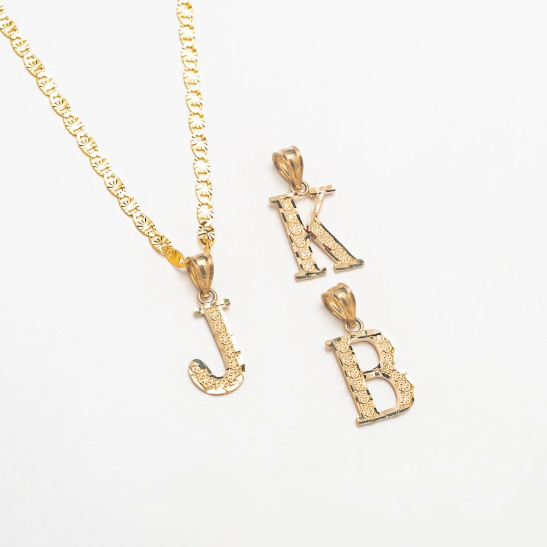 Mini Vintage 10K Solid Gold Initial Necklace