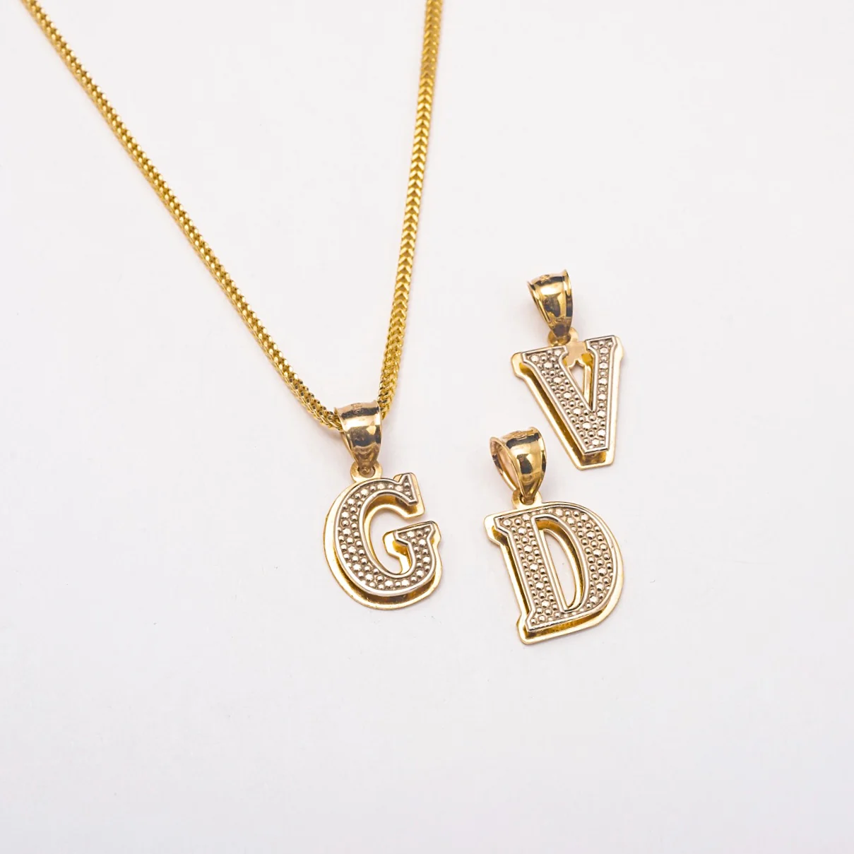 New 3D Varsity 10K Solid Gold Initial Necklace