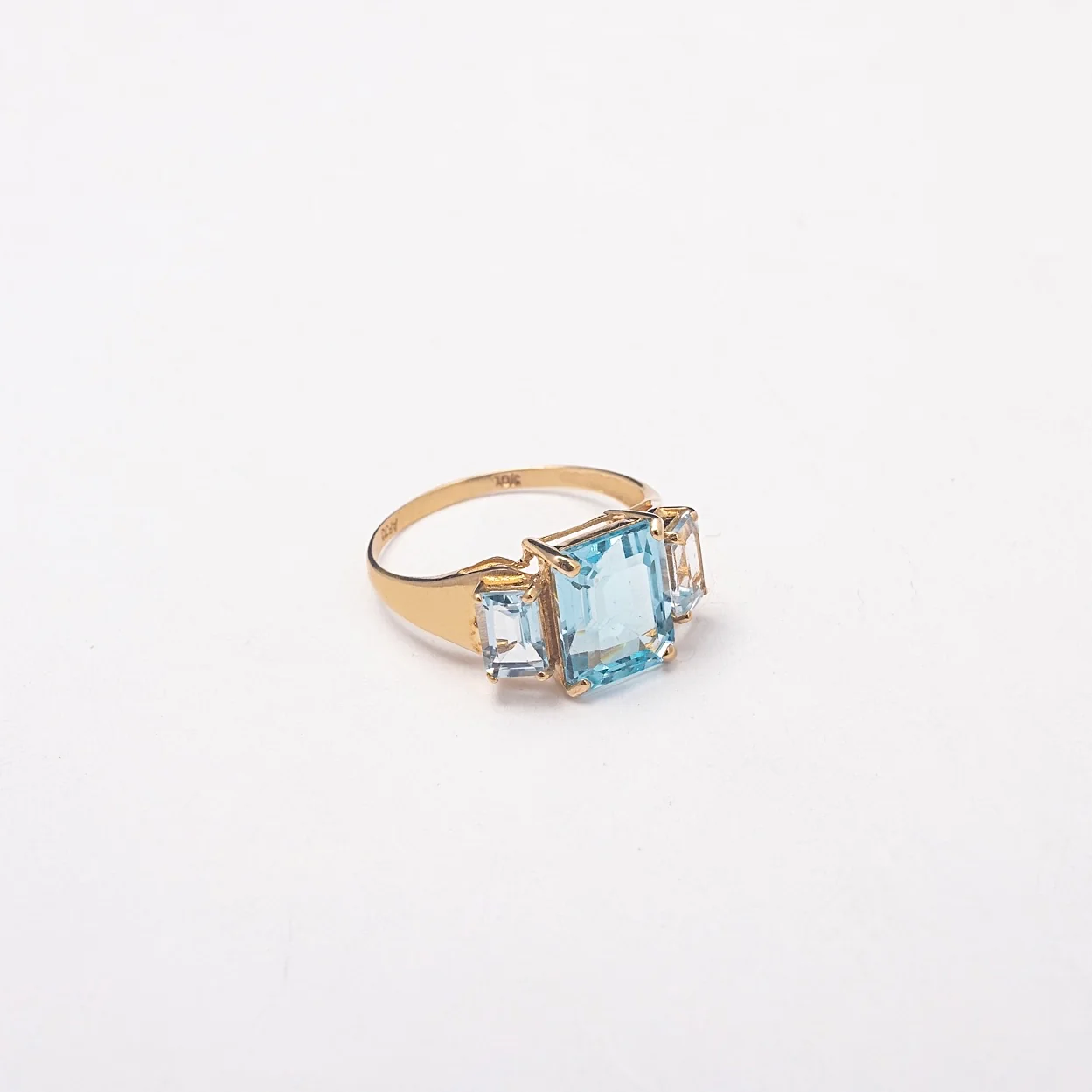New Baby Blue 10K Solid Gold Ring