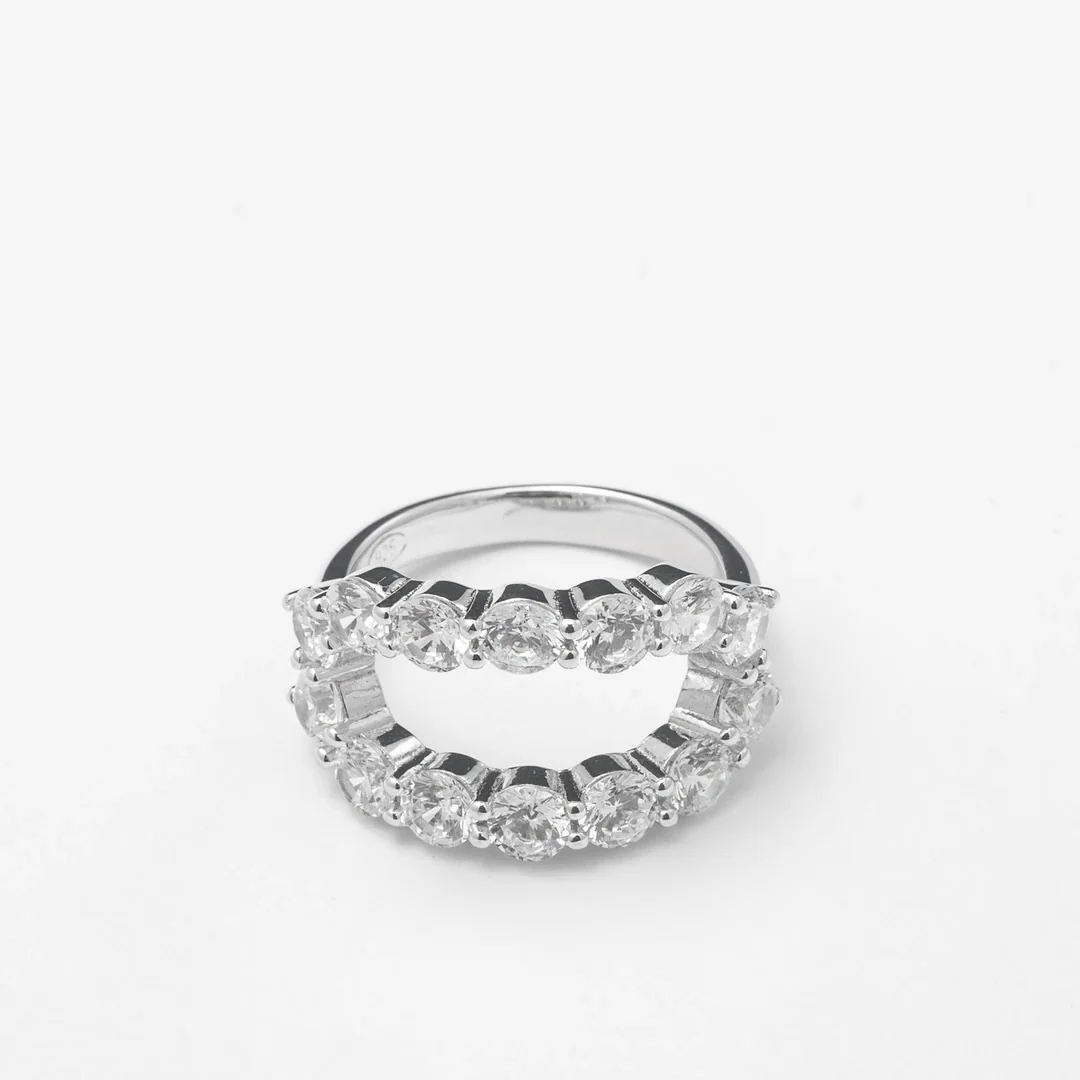 New Circular Silver Crystal Band