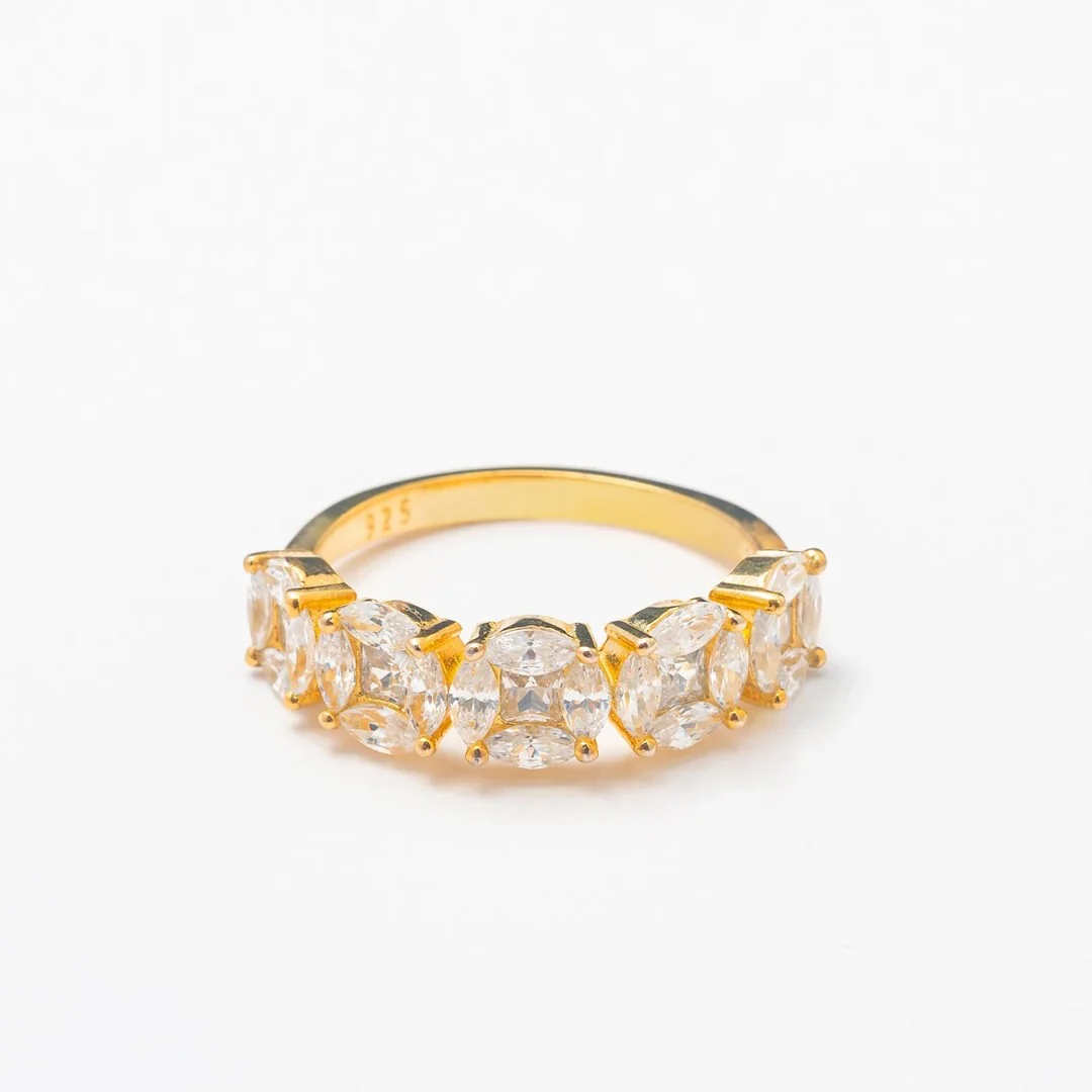 New Half Gold Crystal Band