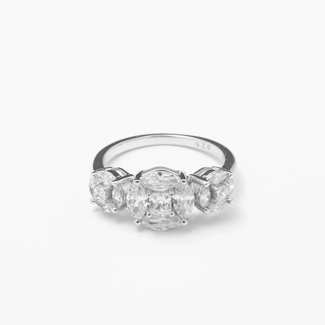 New Half Silver Crystal Band