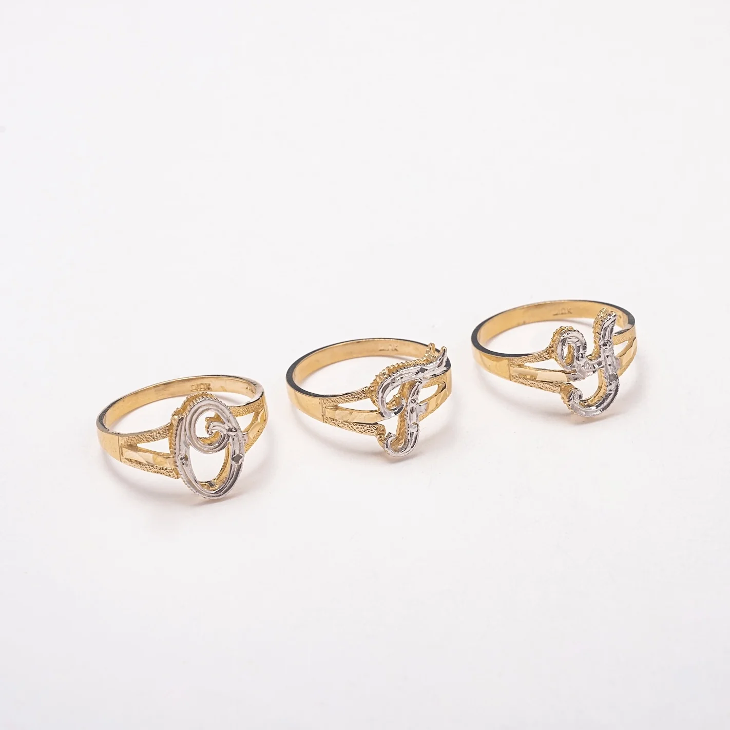 New Mini 10K Solid Gold Initial Ring