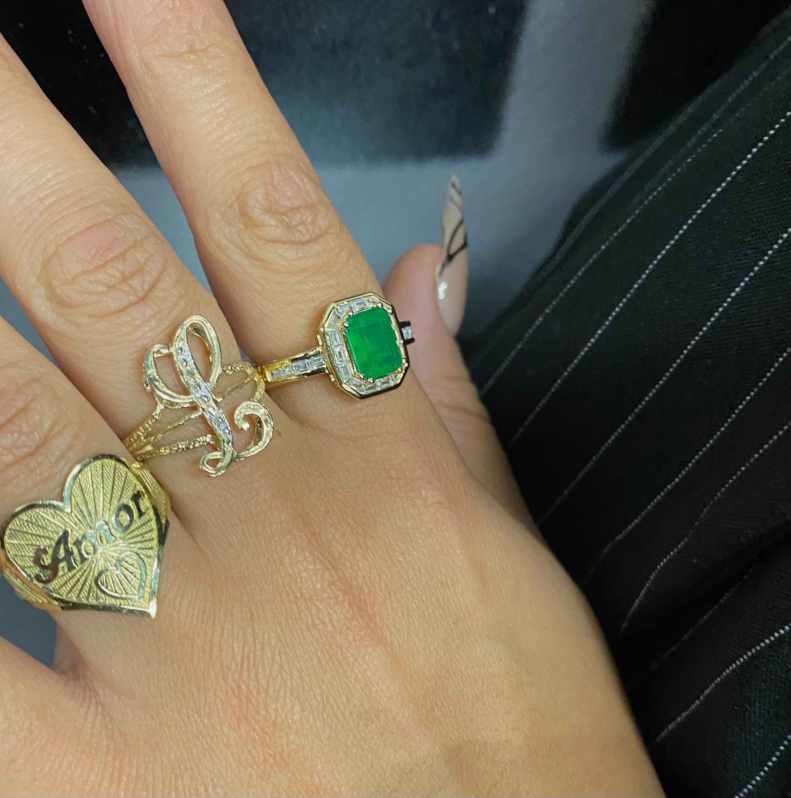 NY Emerald Baguette Band - Image 2