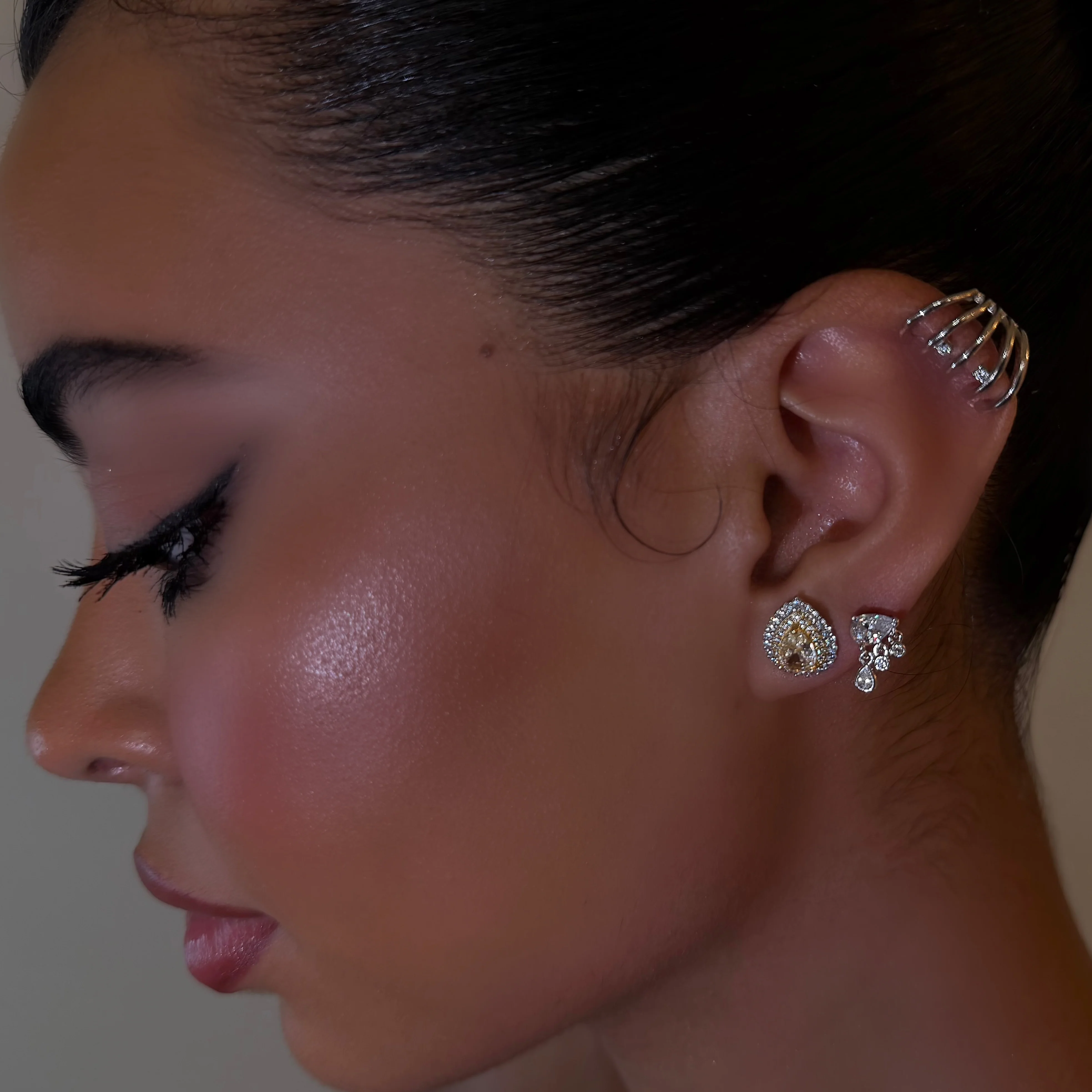 Pear Shape Canary Stud