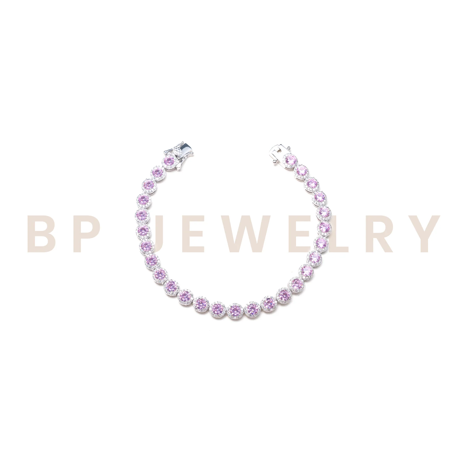 Princess Cut Pink Bracelet