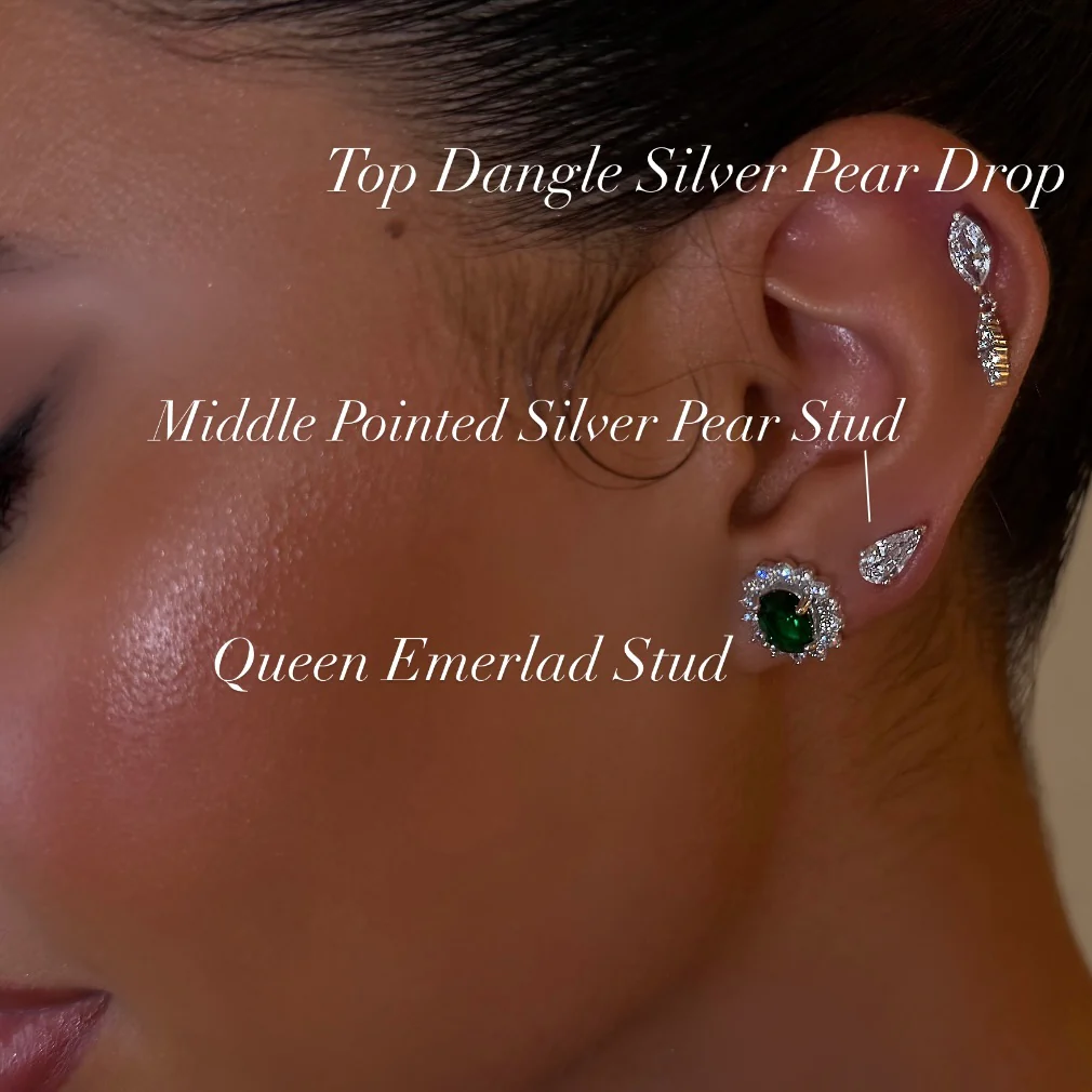 Queen Emerald Stud - Image 2