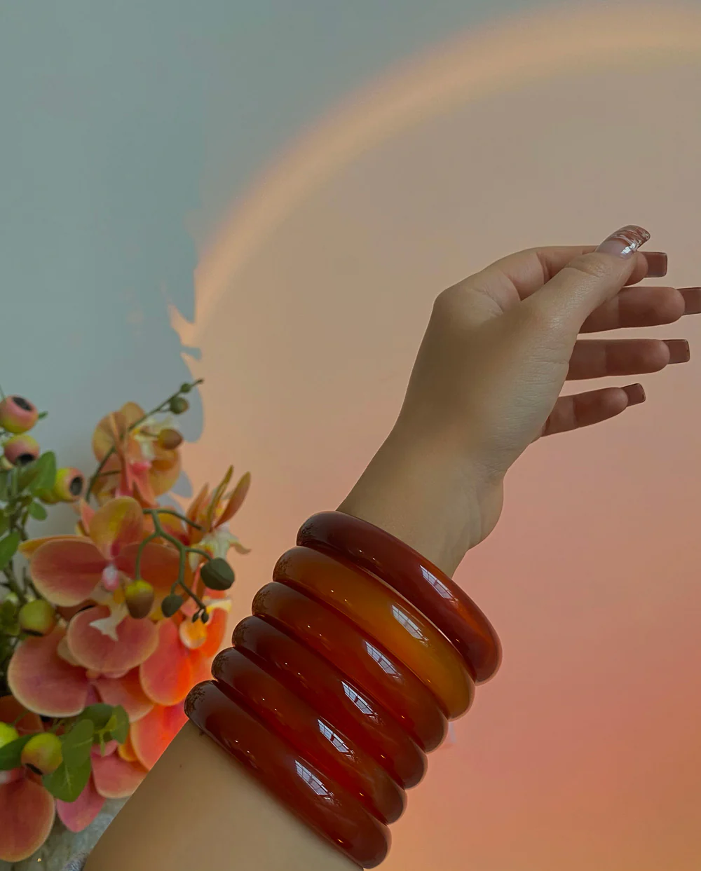 Red Agate Jade Bangle