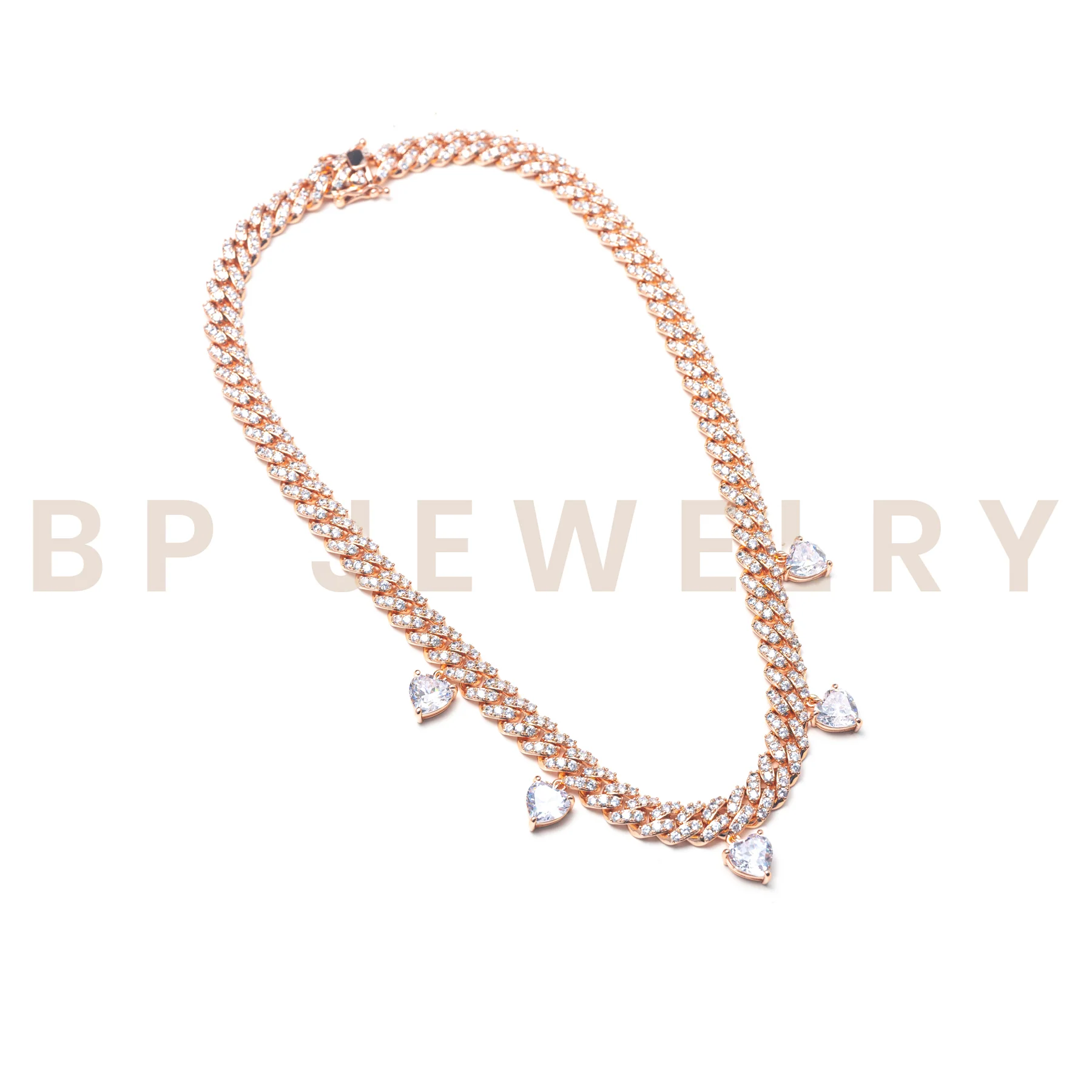 Rose Gold Teardrop Diamond Cuban