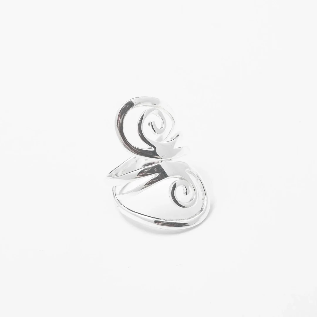 Silver Collection Double Swirl Ring
