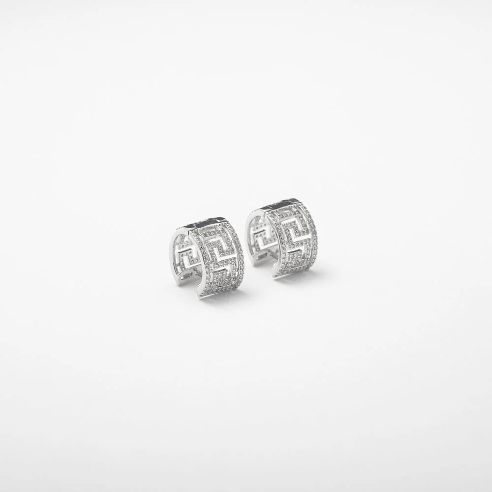 Silver Crystal Maze Hoops