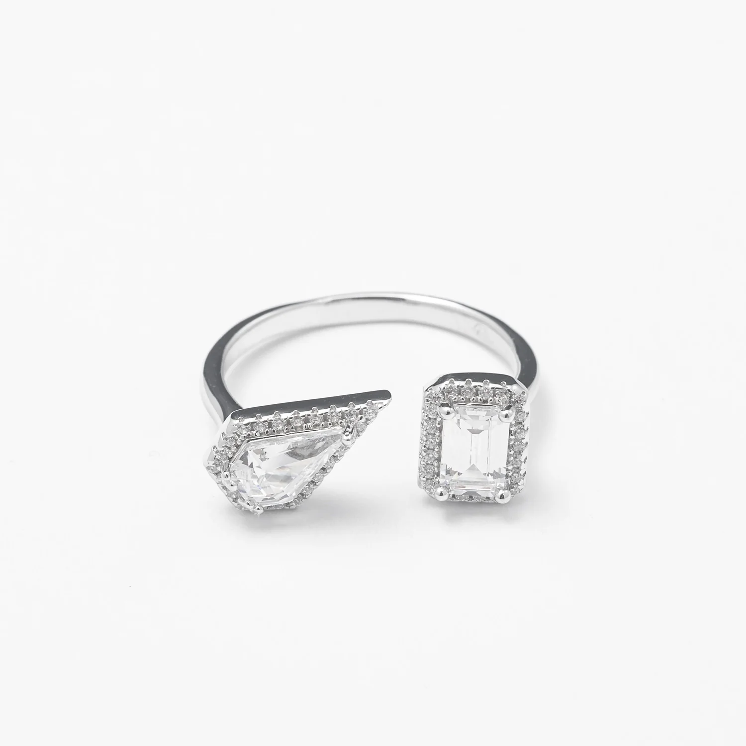 Silver Double Teardrop Band