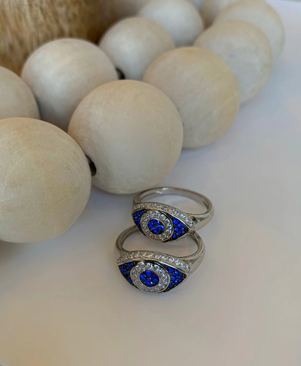 Silver Essential Evil Eye Protection Ring