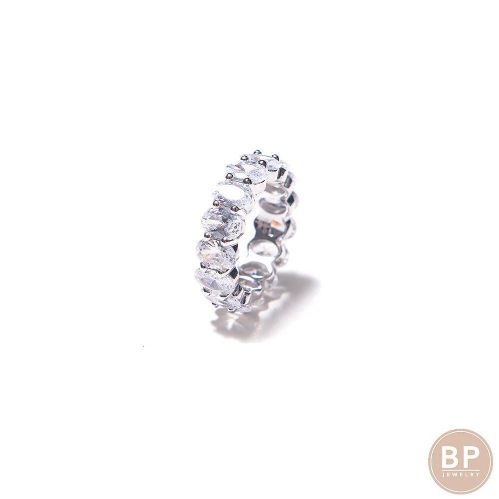 Silver Eternity Oval Band