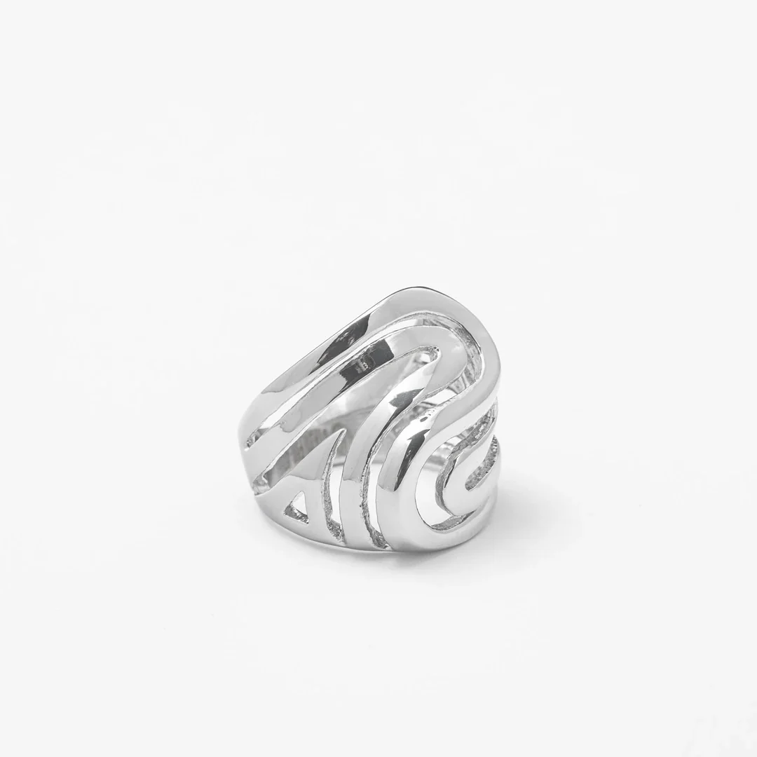 Silver Icy Swirl Ring
