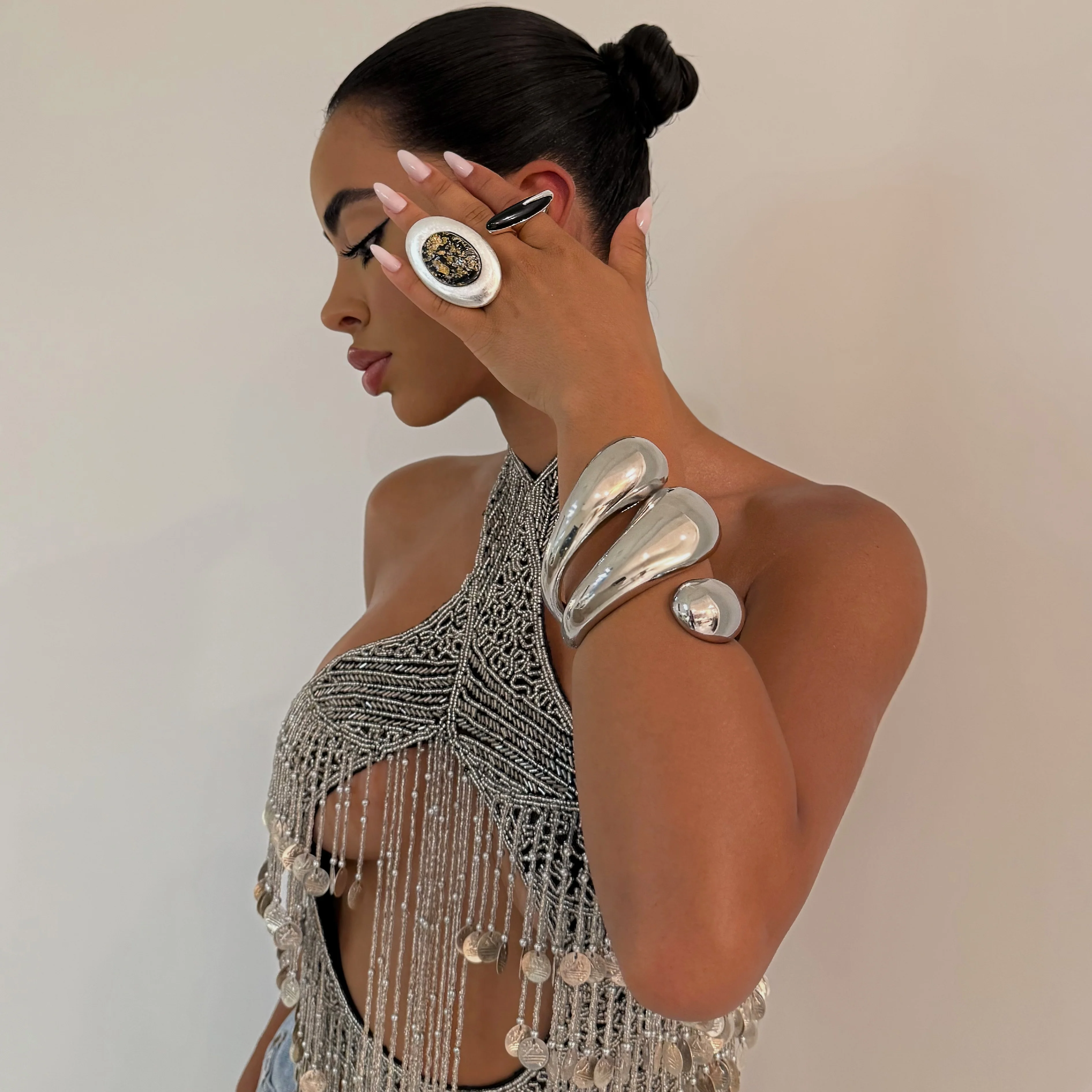 Silver Maxi Triple Cuff