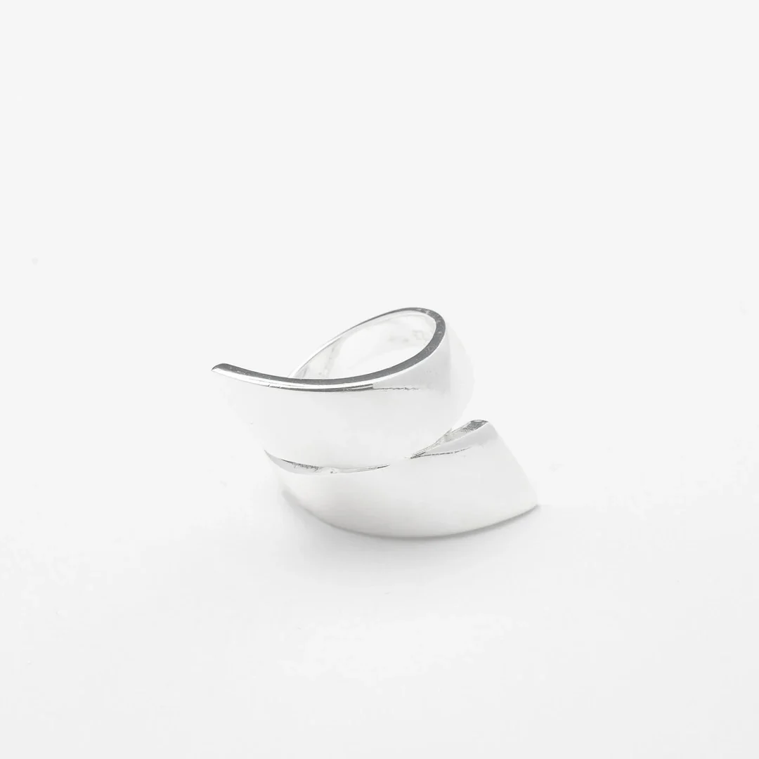Silver Solid Folded Ring