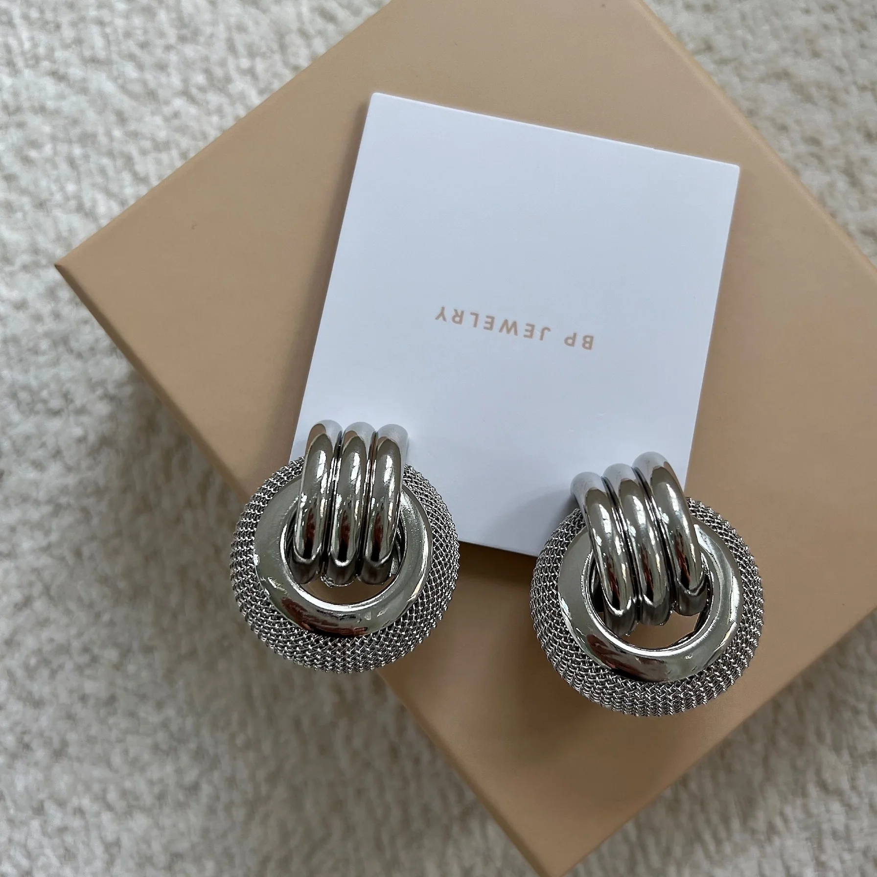 Silver Staple Earrings