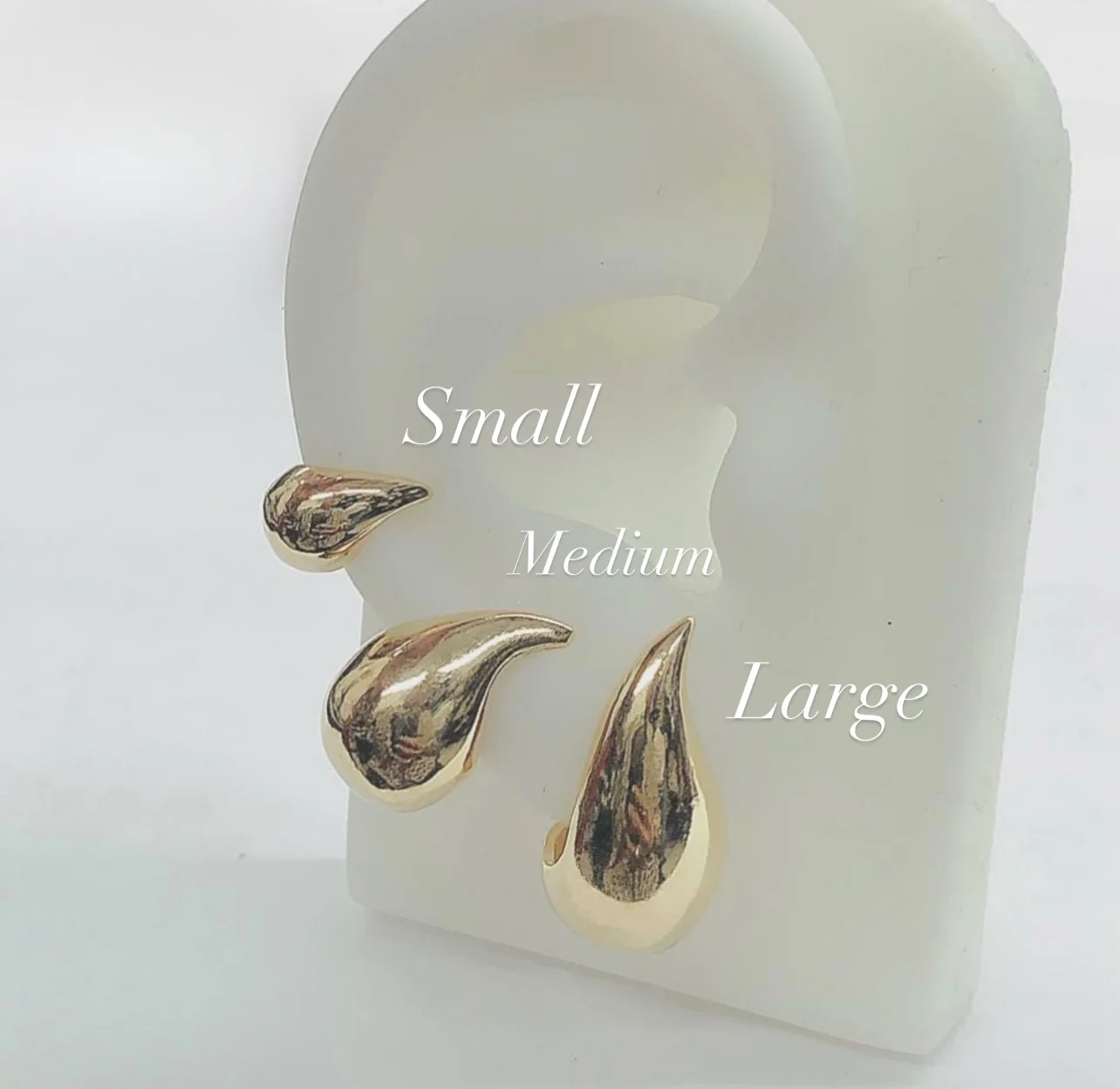 Small Gold Drop Earring - Image 2