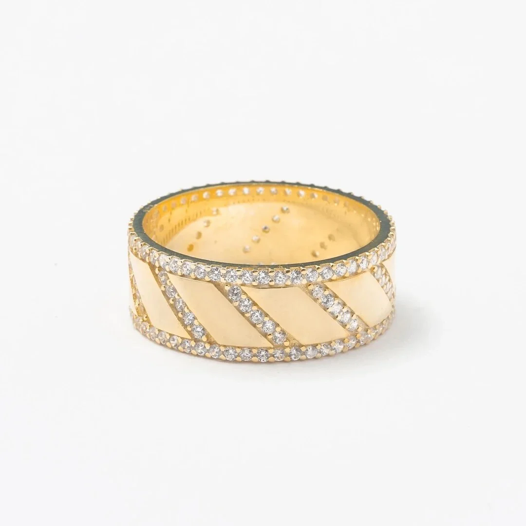Solid Gold Stripped Band