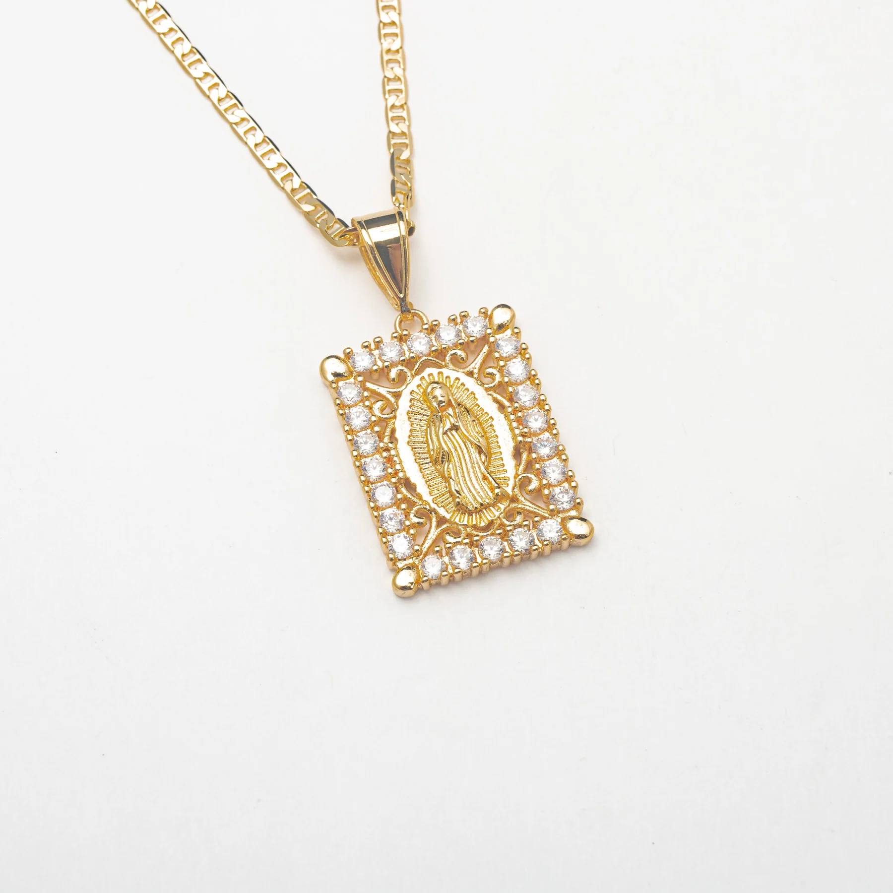 Square Protection Gold Necklace