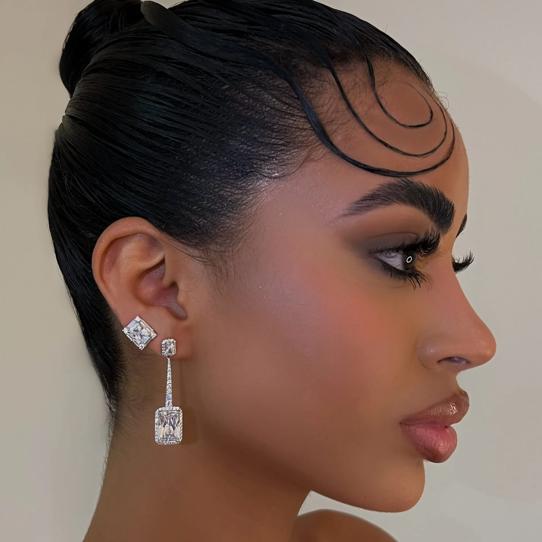 The 925 Baguette Square Stud
