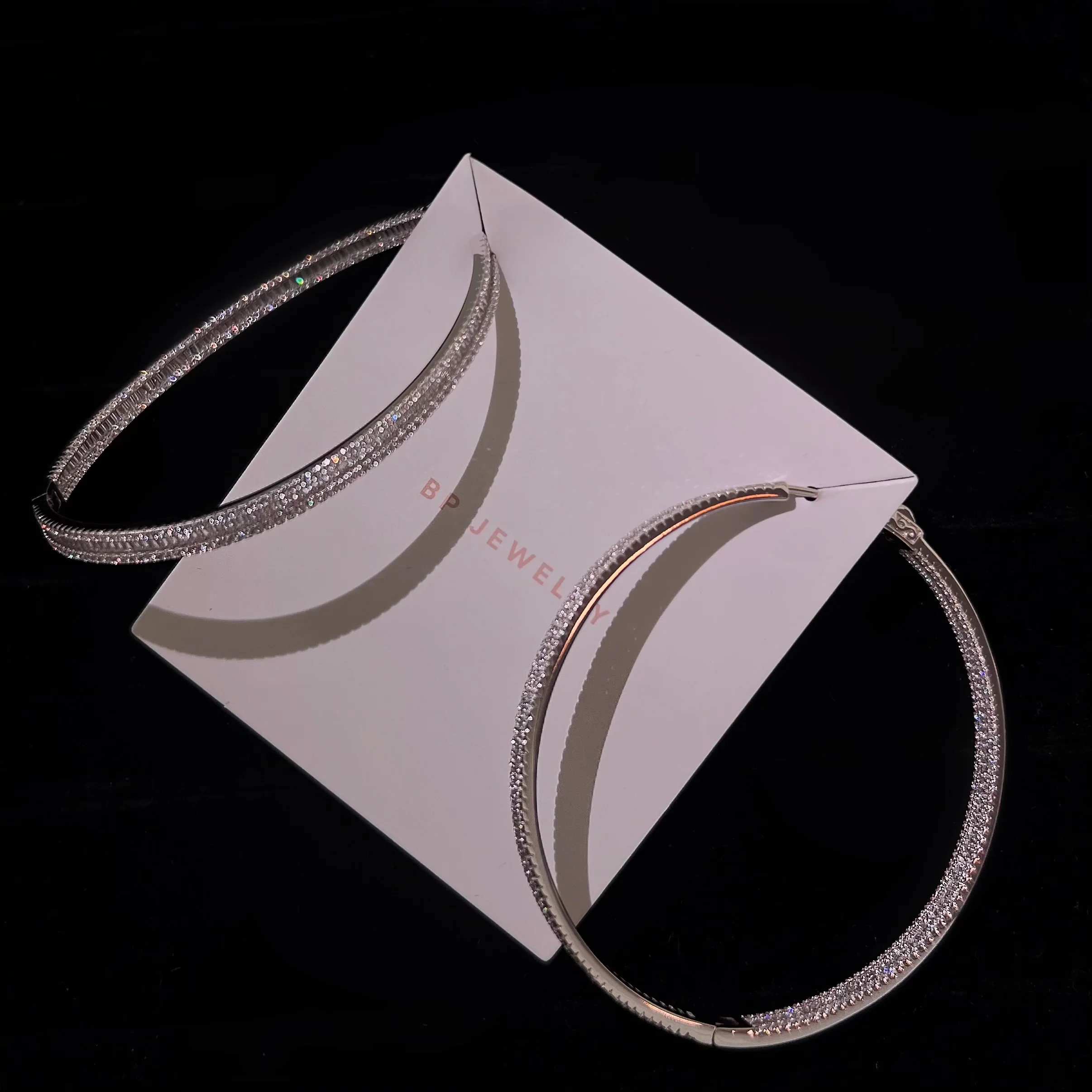 The 925 Large Baguette Chandelier Hoops - Image 2