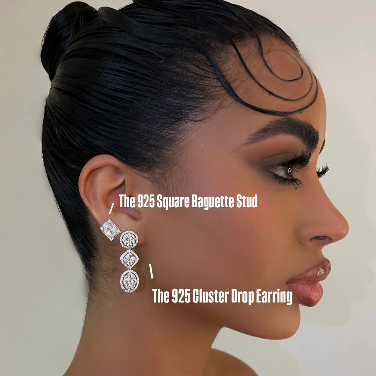 The 925 Square Baguette Stud - Image 2