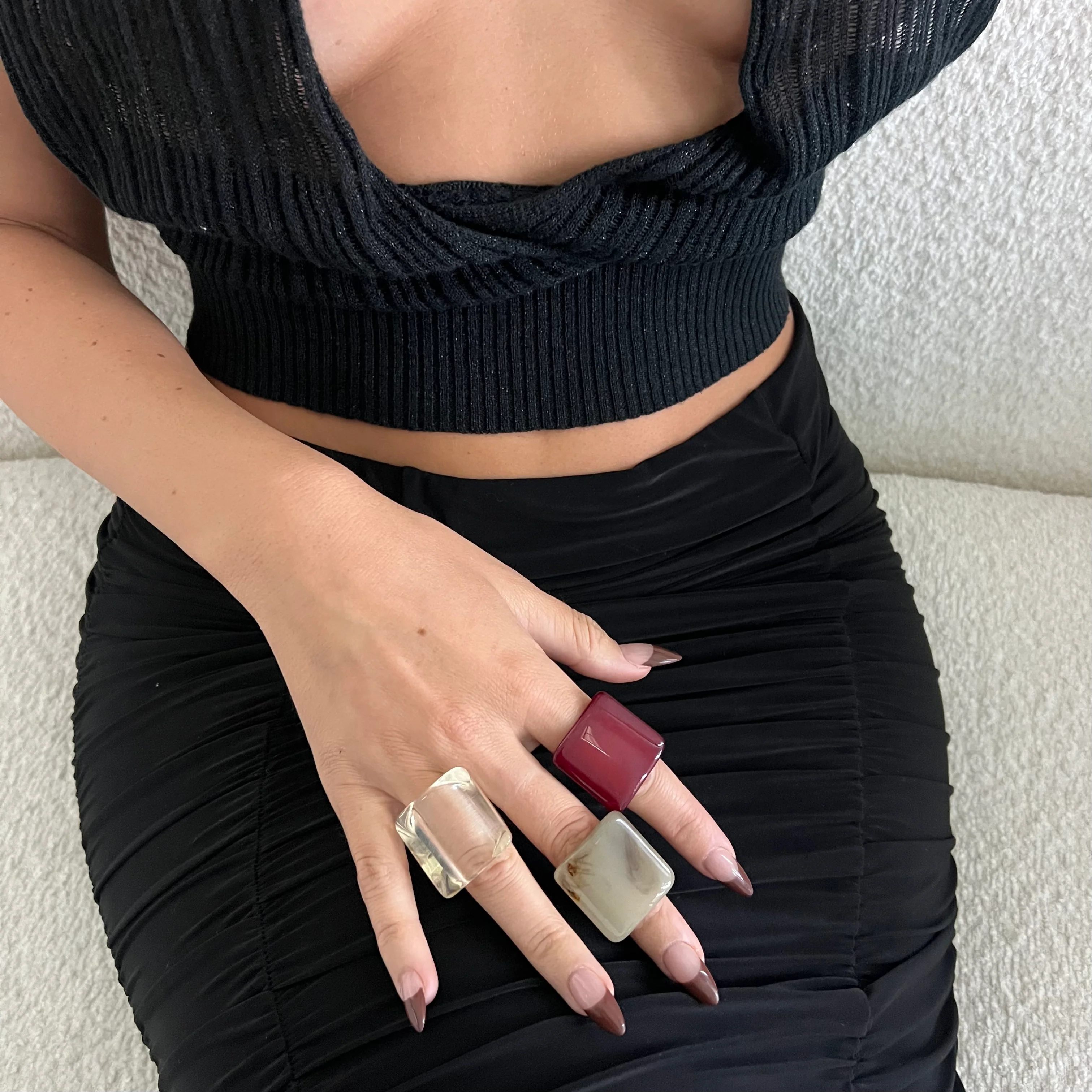 The Acrylic Jumbo Square Ring