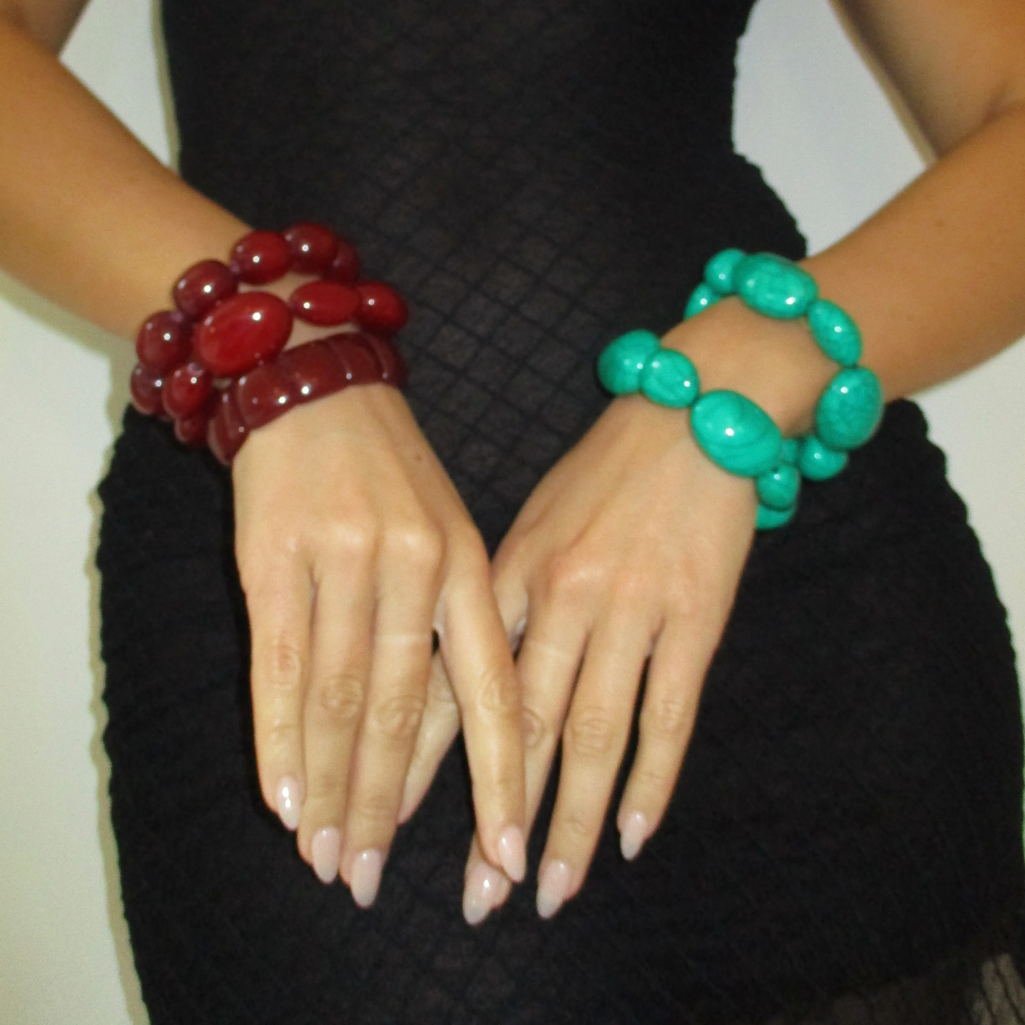 The Beaded Maroon Or Turquoise Set