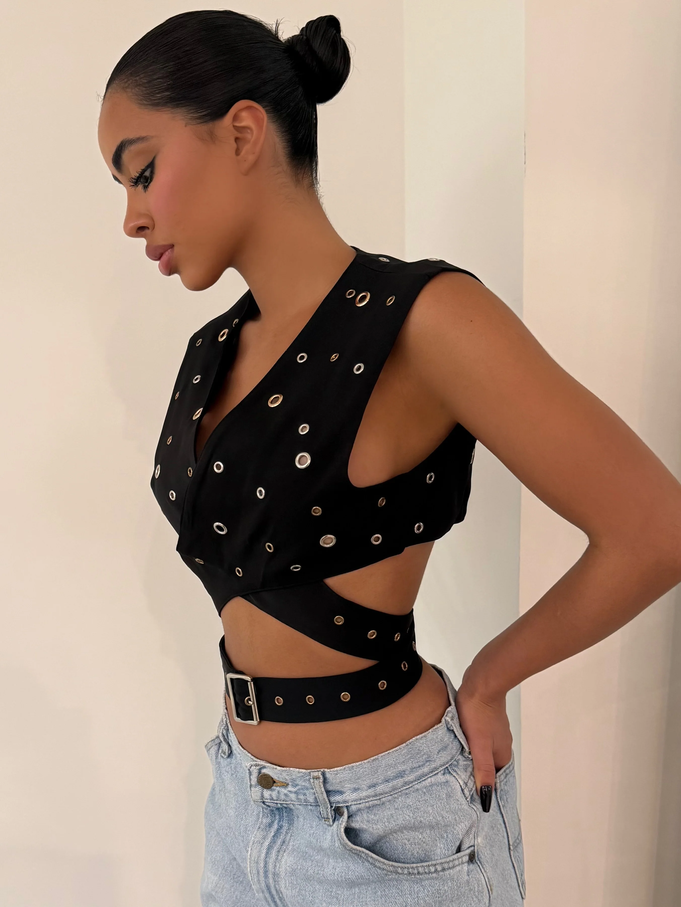 The Black Wrap Top