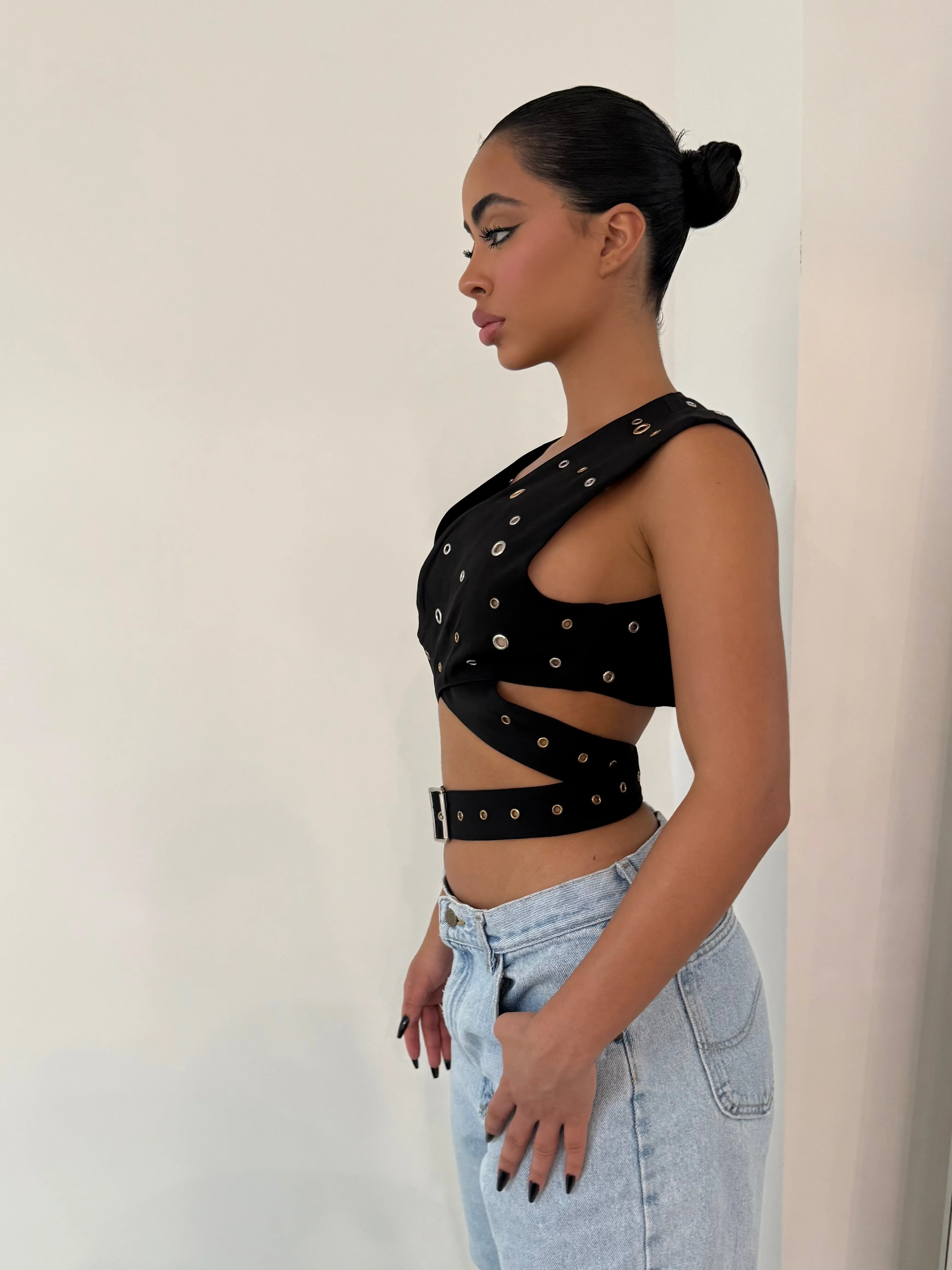 The Black Wrap Top - Image 2