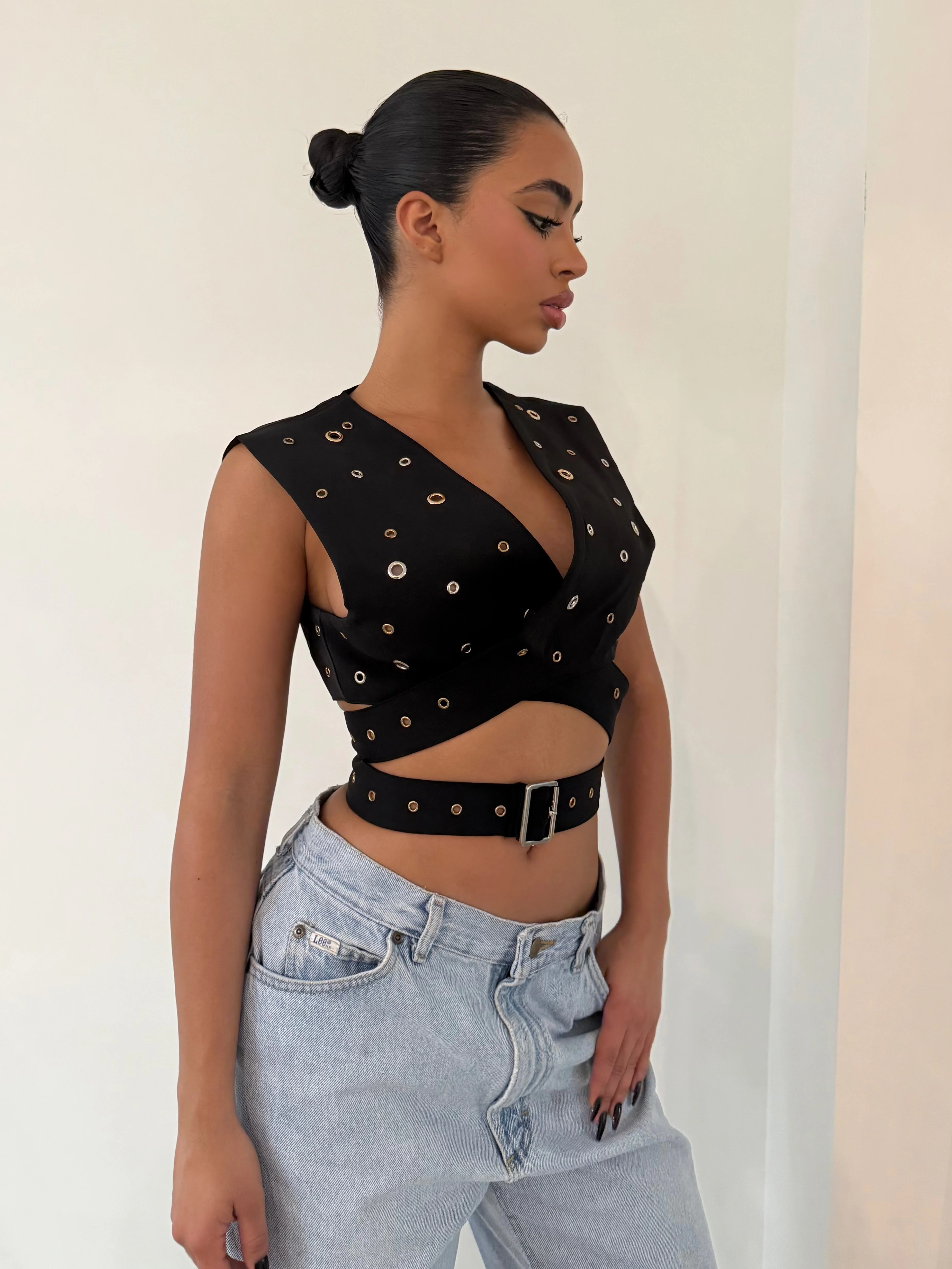 The Black Wrap Top - Image 5
