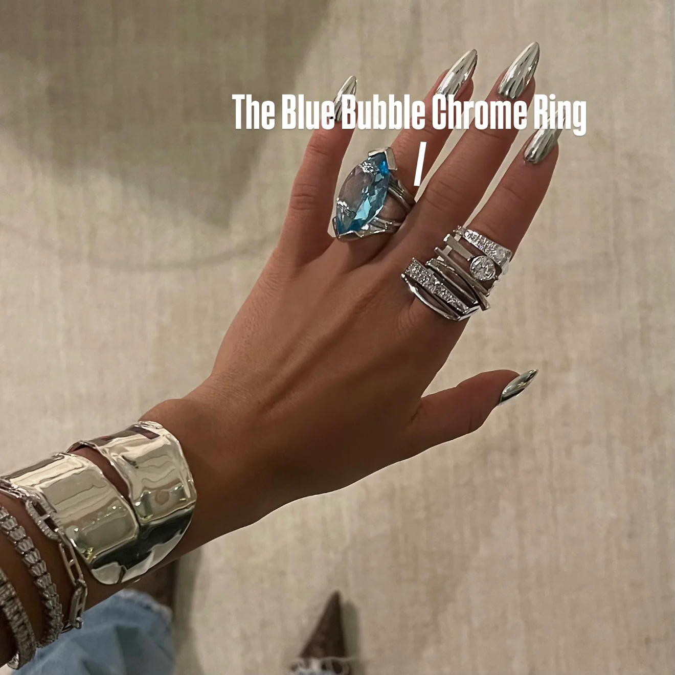 The Blue Bubble Chrome Ring - Image 2