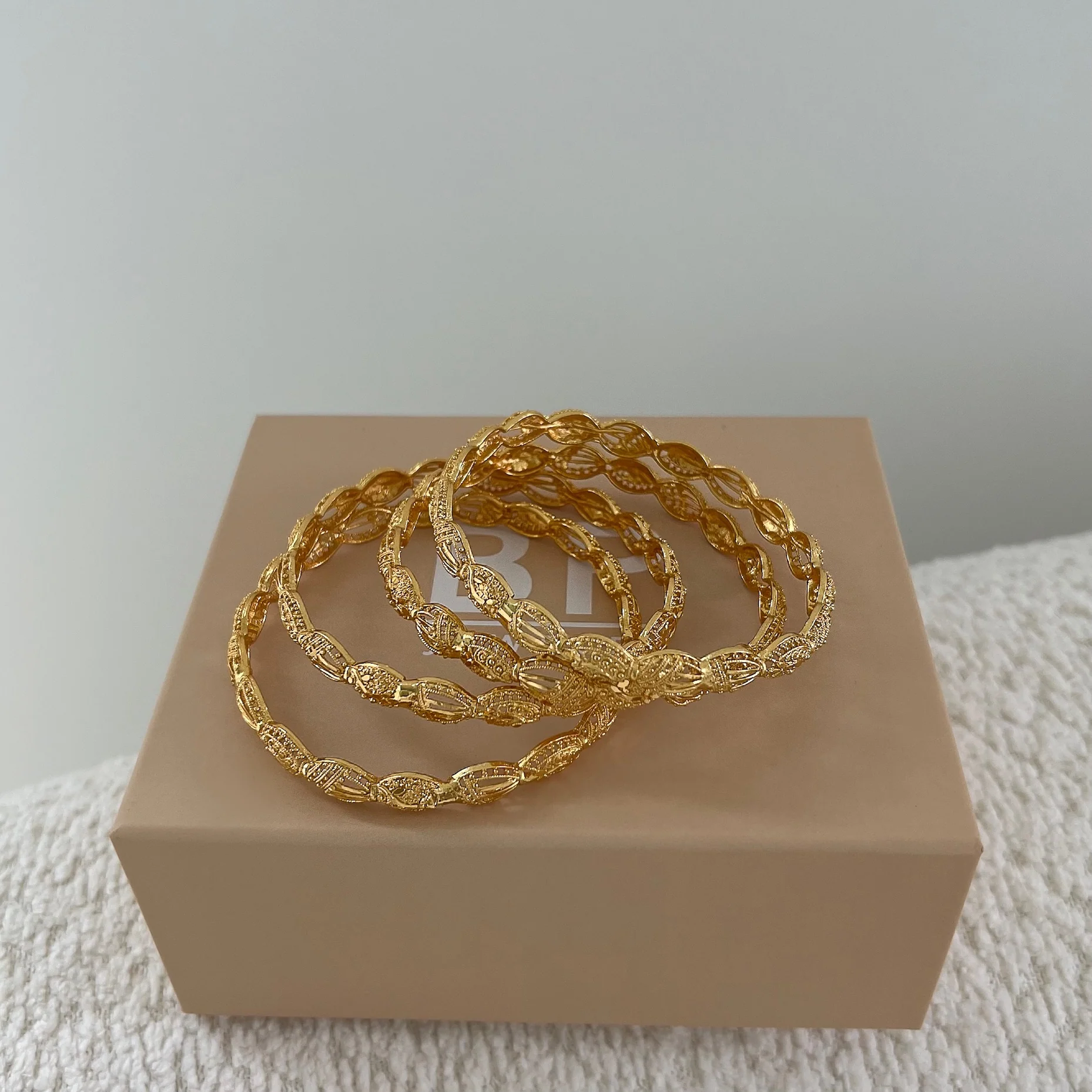The BP Gold Staple Bangle Set