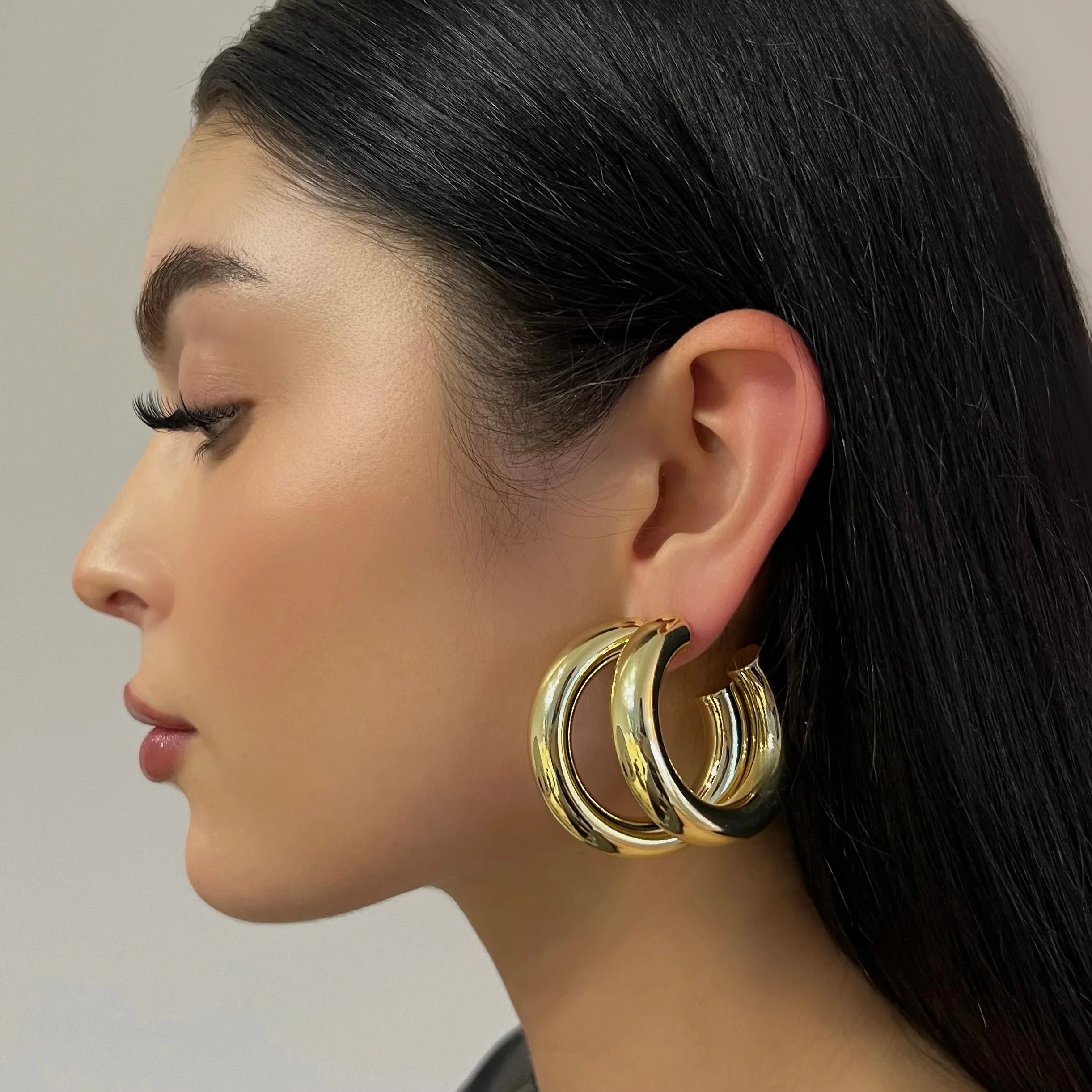 The BP Large Gold Staple Hoop