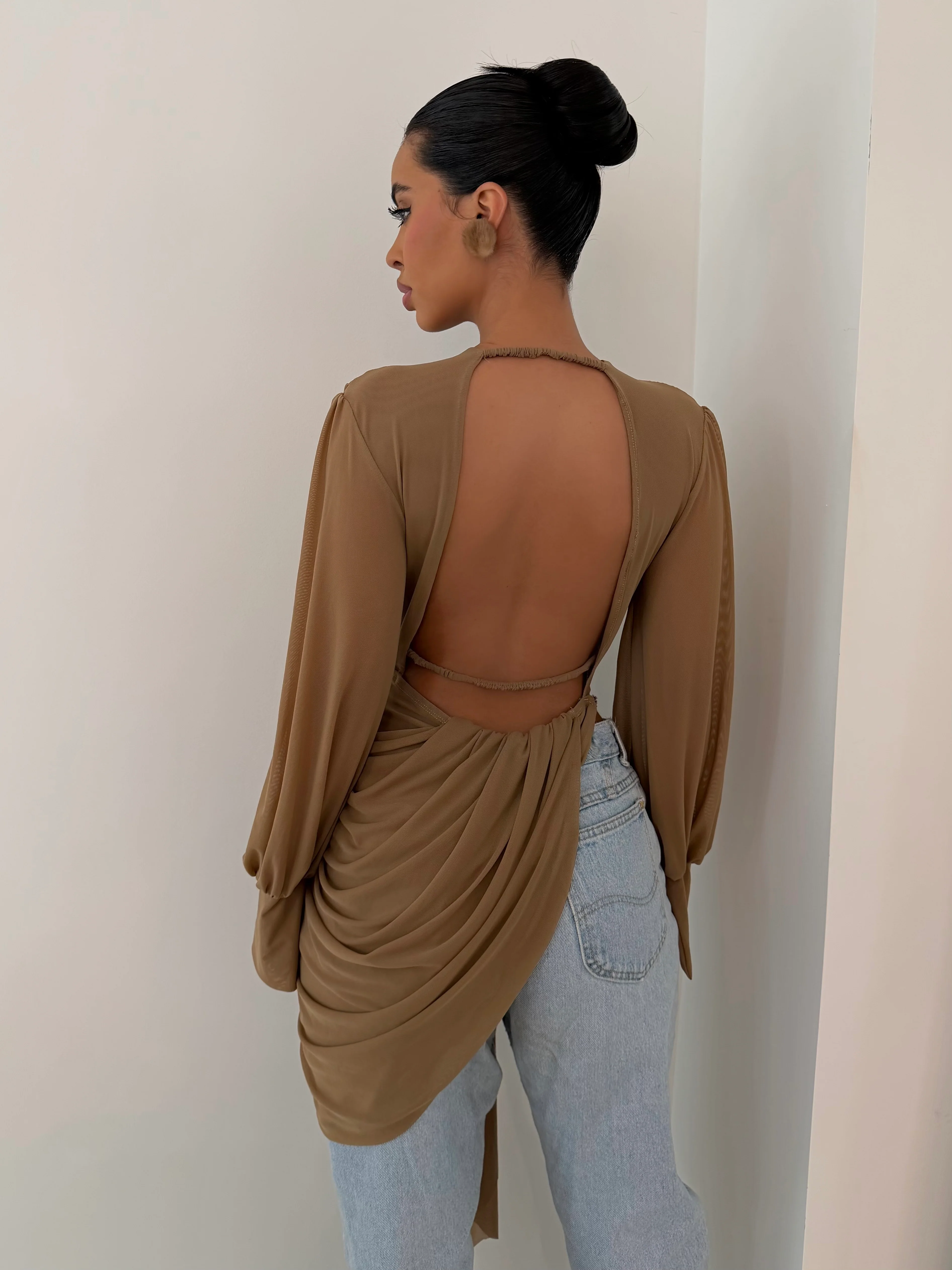 The Brown Wrap Top - Image 5